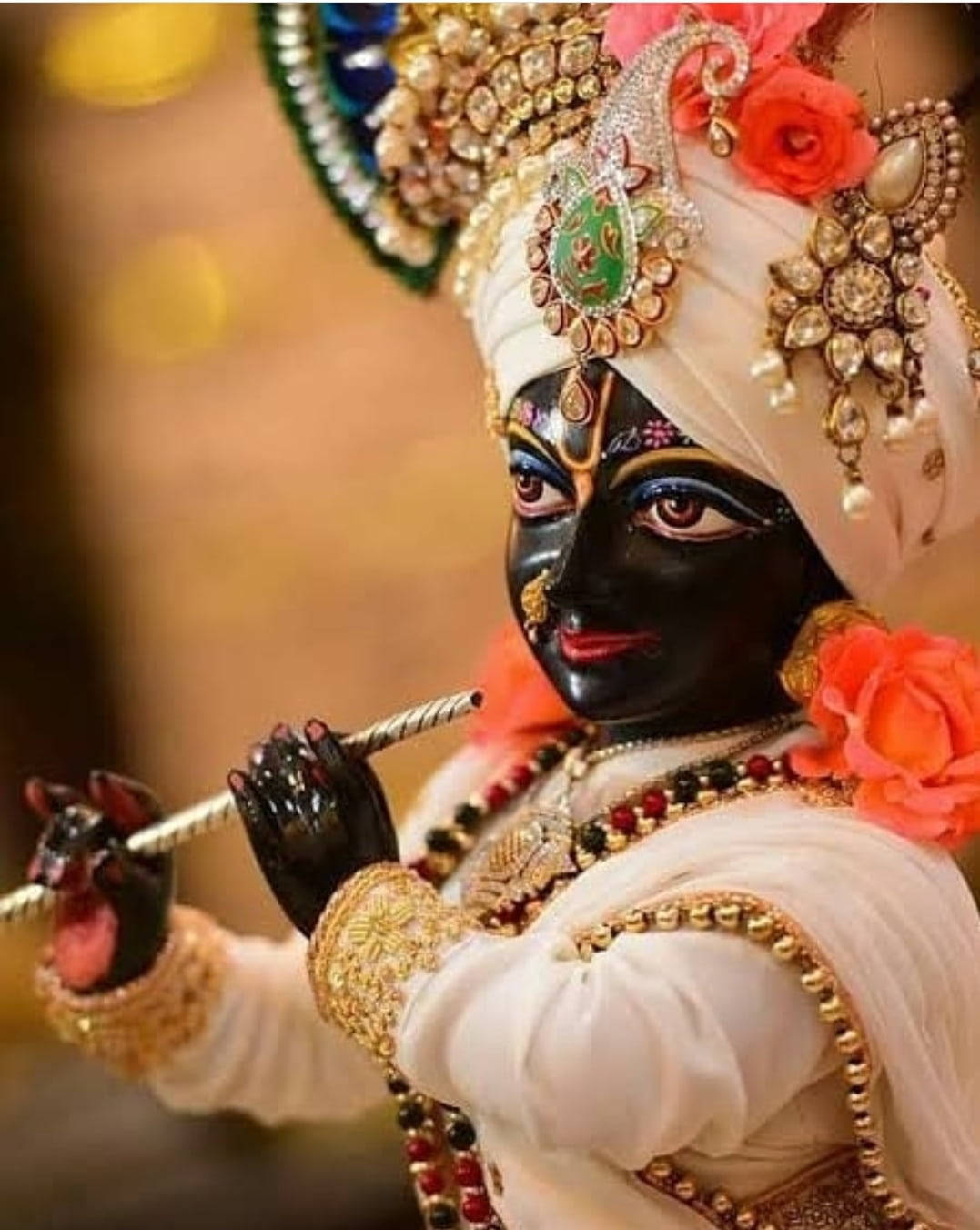 Krishna HD, dark-skinned deity, ornate jewelry, HD Phone Wallpaper