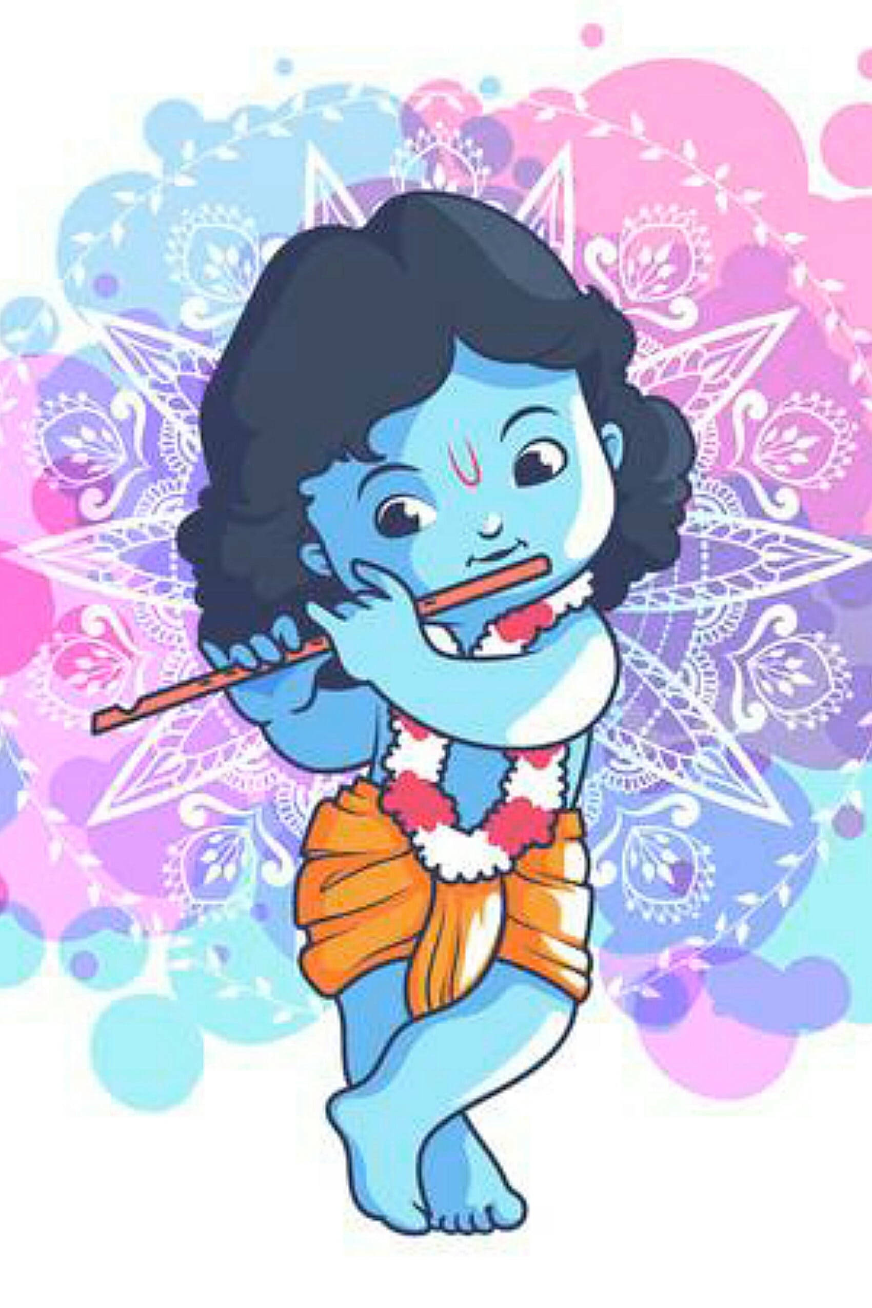 Krishna HD, blue-skinned child, flute, Full HD Phone Wallpaper