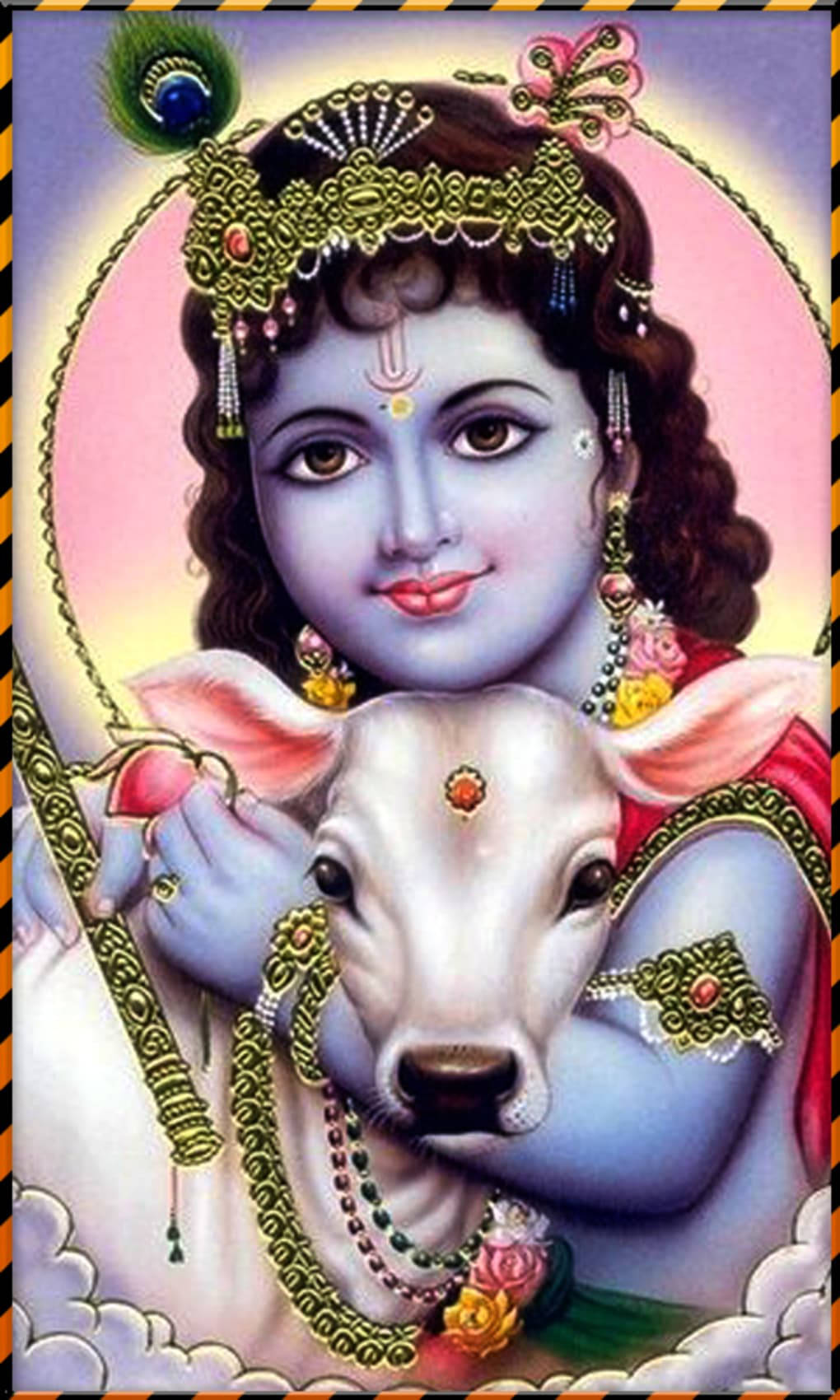 Krishna Ji, cow, blue-skinned, HD Phone Wallpaper