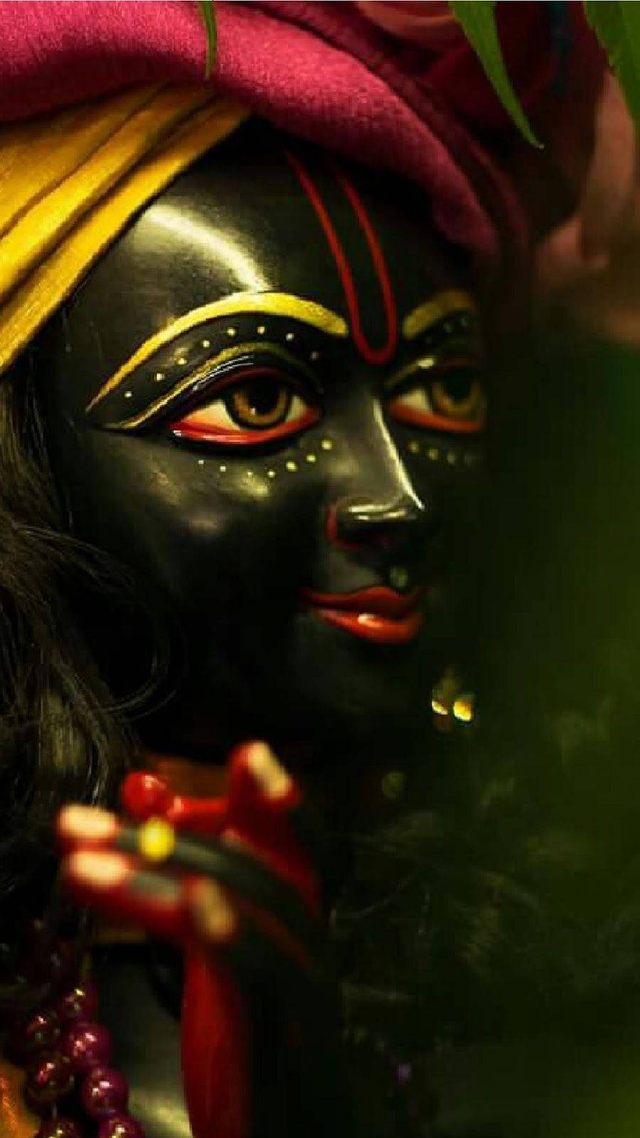 Krishna Phone, black statue, dark-skinned deity, HD Phone Wallpaper