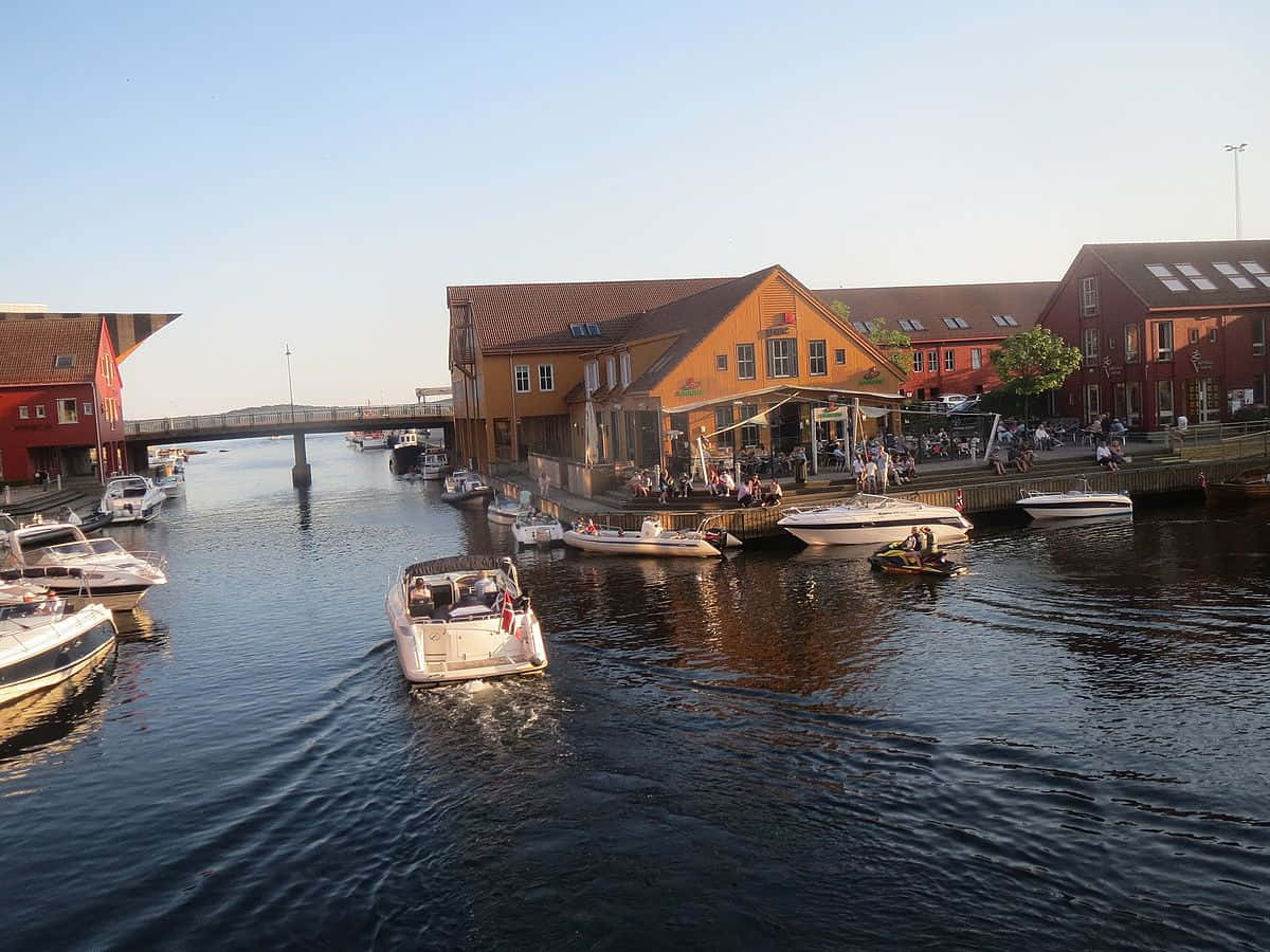 Kristiansand, waterfront, canal, SD Desktop Wallpaper