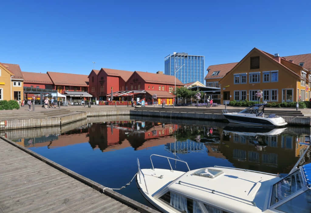 Kristiansand, waterfront, canal water, SD Desktop Wallpaper