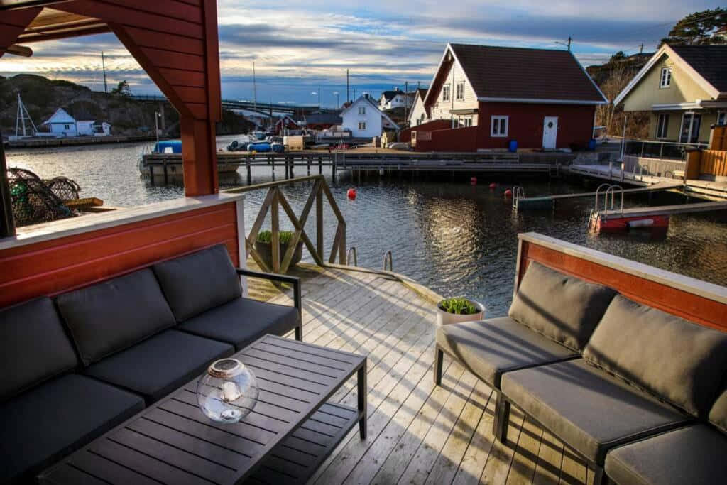 Kristiansand, coastal view patio, sunset, SD Desktop Wallpaper