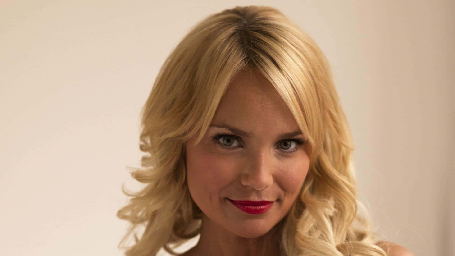 Kristin Chenoweth, blonde woman, bright red lips, Full HD Desktop Wallpaper