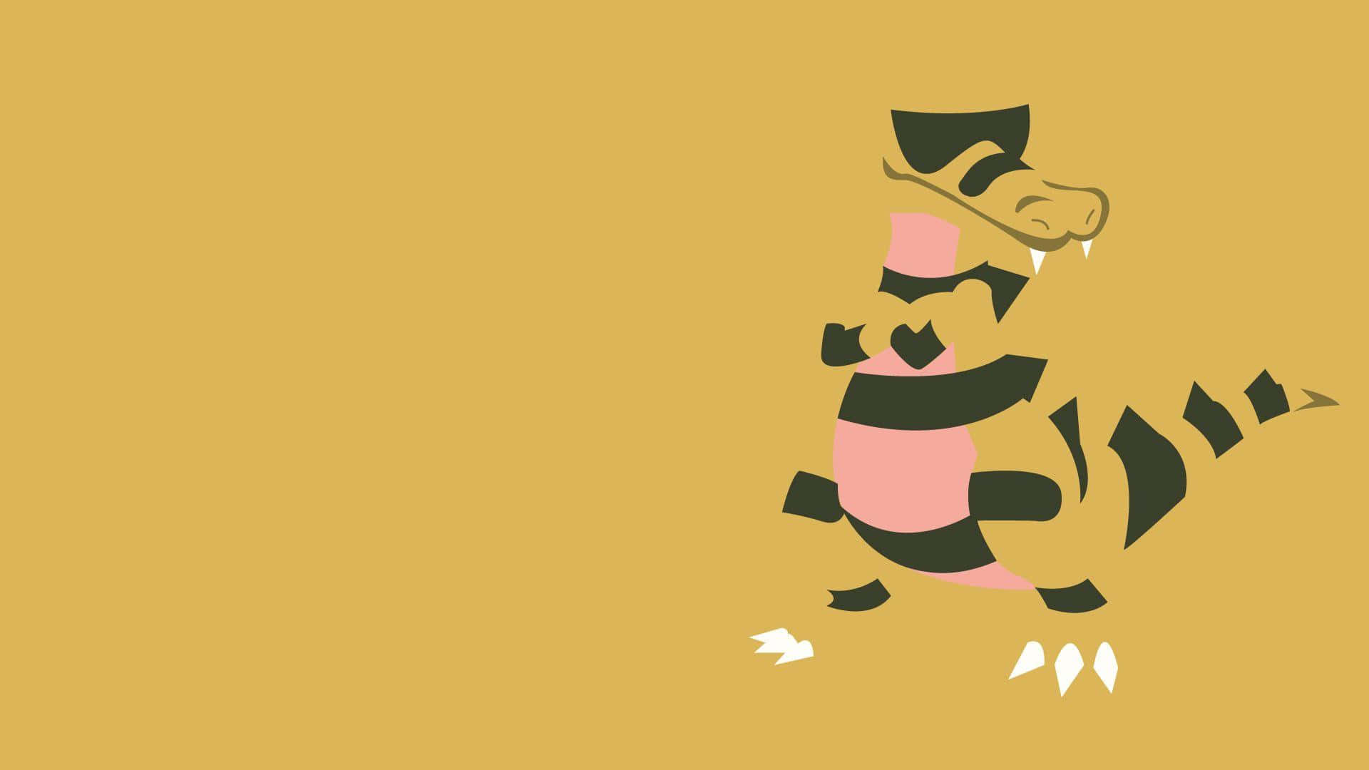 Krokorok, yellow, pink and black stripes, Full HD Desktop Wallpaper