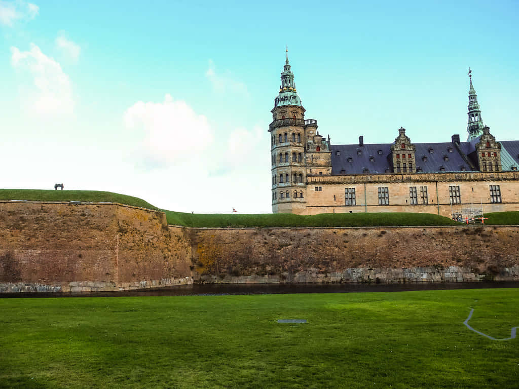 Kronborg Castle, sunset, stone wall, SD Desktop Wallpaper