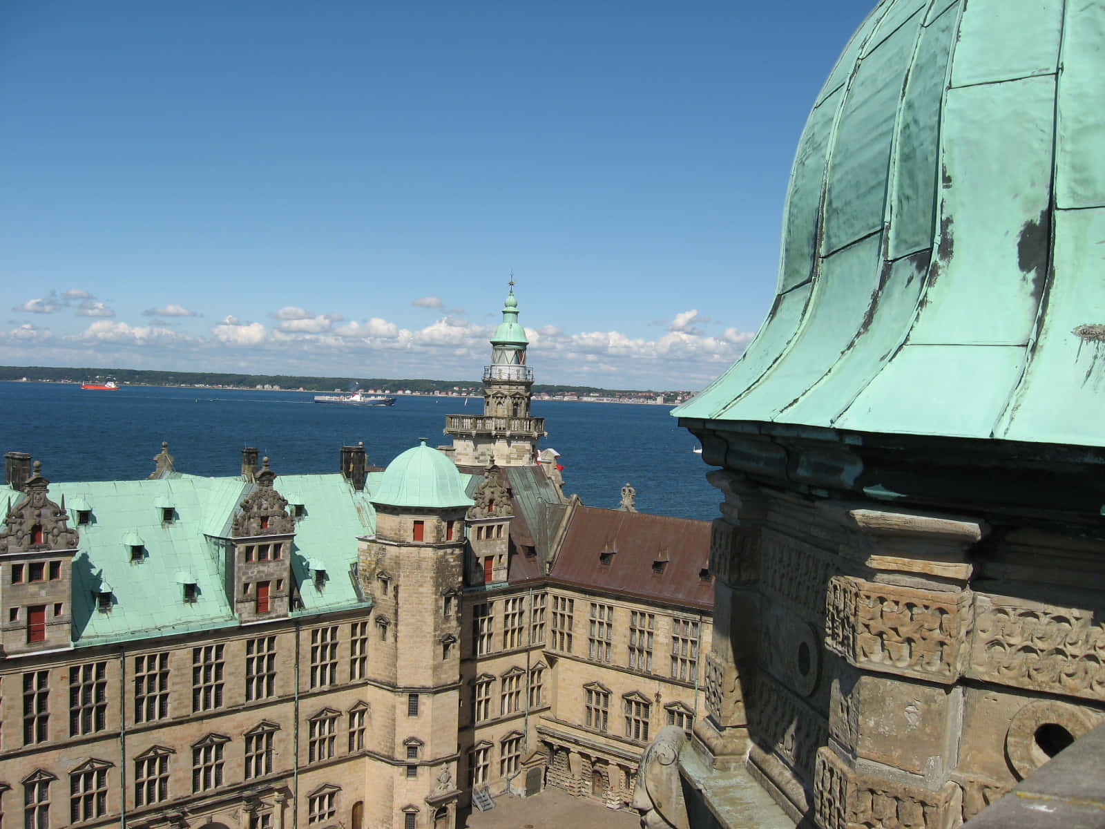 Kronborg Castle, copper green roof, verdigris roofs, HD Desktop Wallpaper