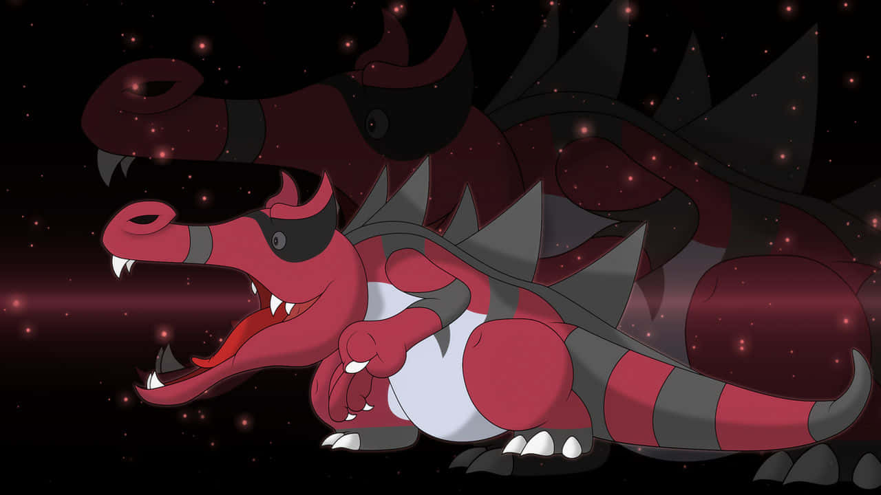 Krookodile, galaxy background, starry cosmic backdrop, HD Desktop Wallpaper