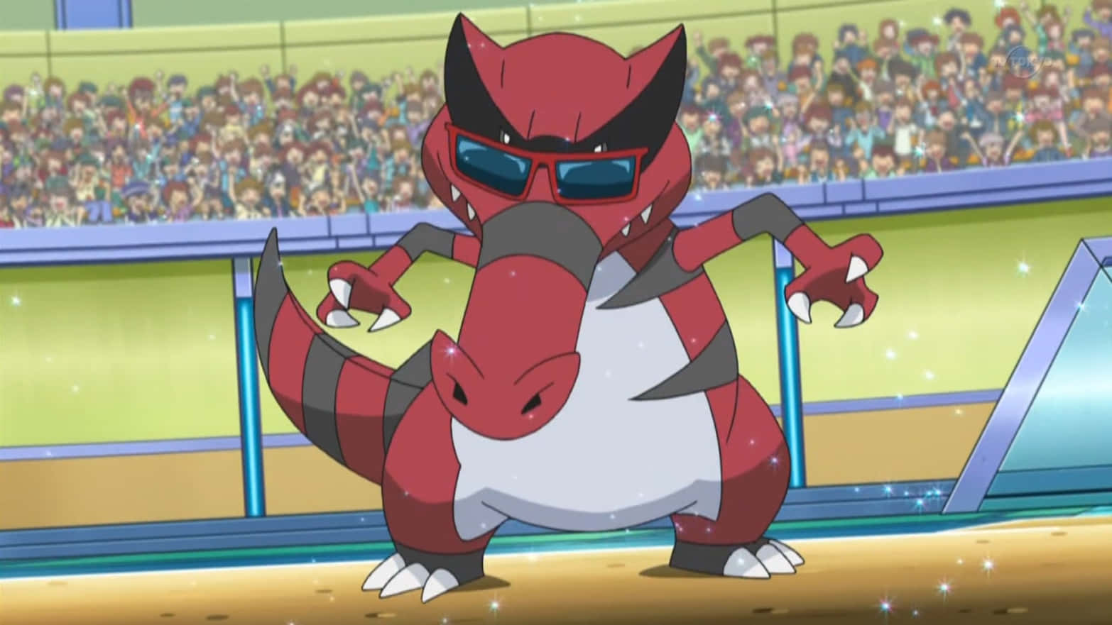 Krookodile, red and white, anime dragon, HD Desktop Wallpaper