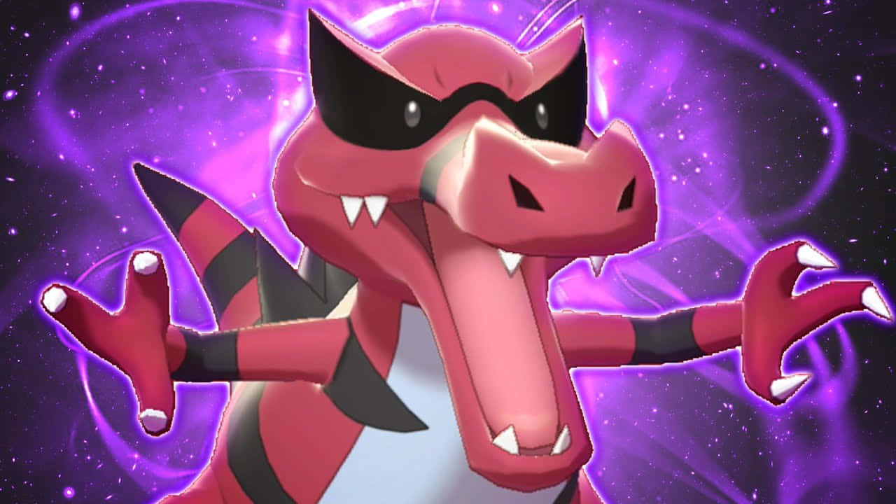 Krookodile, Purple Galaxy, glowing purple energy, HD Desktop Wallpaper