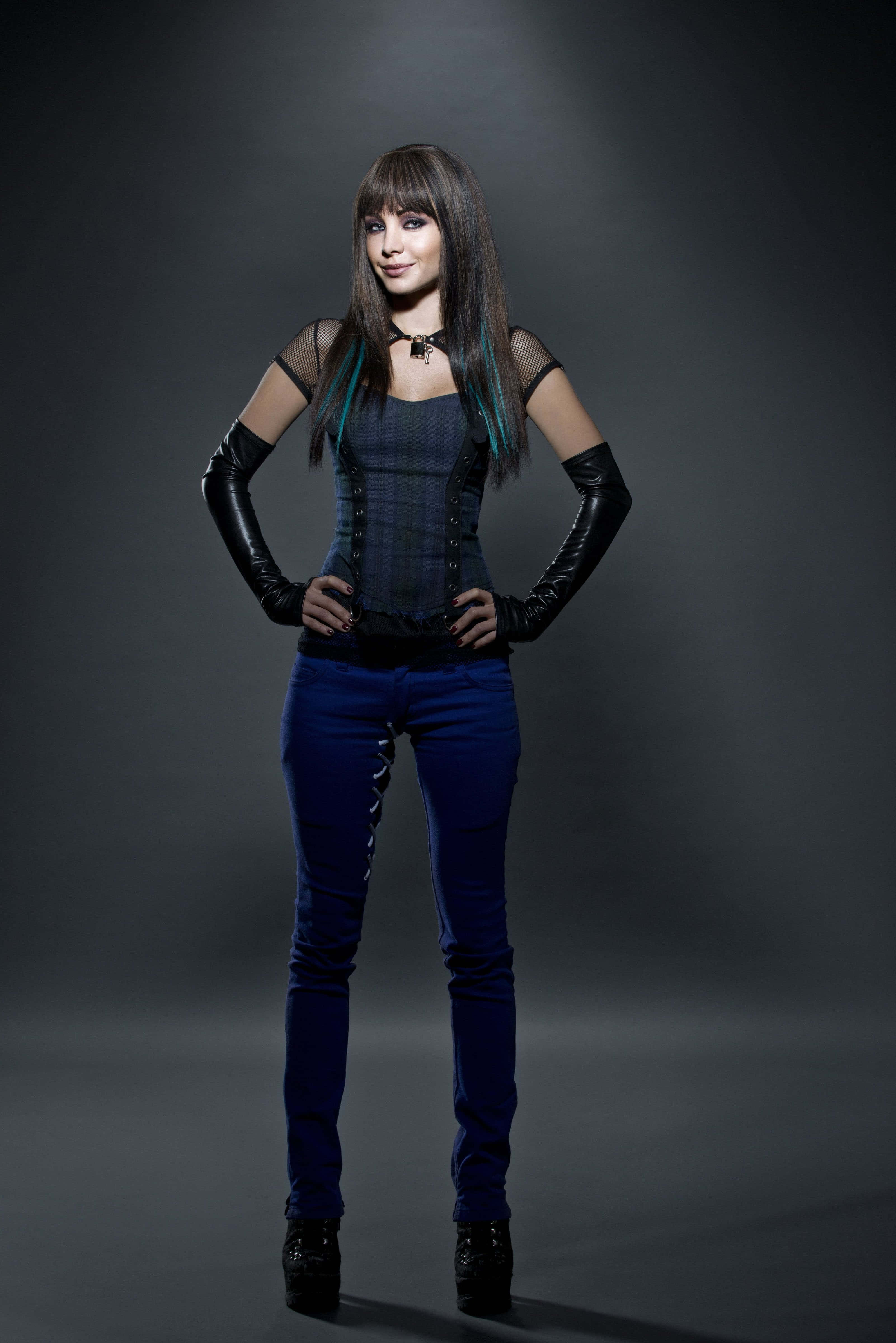 Ksenia Solo, plaid corset, black gloves, 4K Phone Wallpaper
