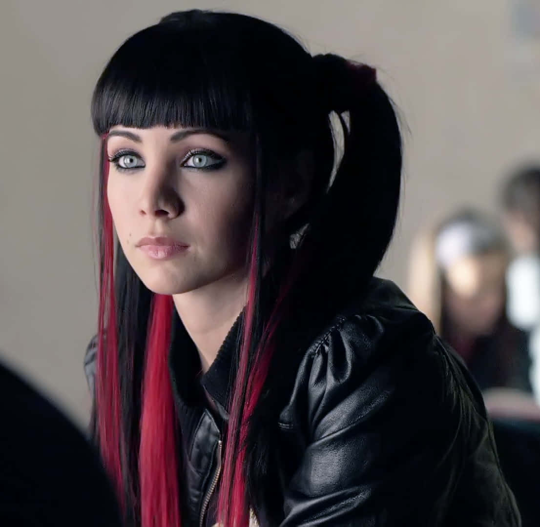 Ksenia Solo, black and red hair, high ponytail, SD Desktop Wallpaper