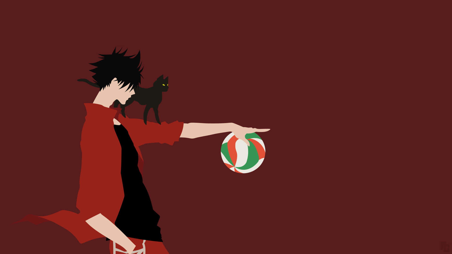 Ktar Bokuto, red jacket, black cat, Full HD Desktop Wallpaper