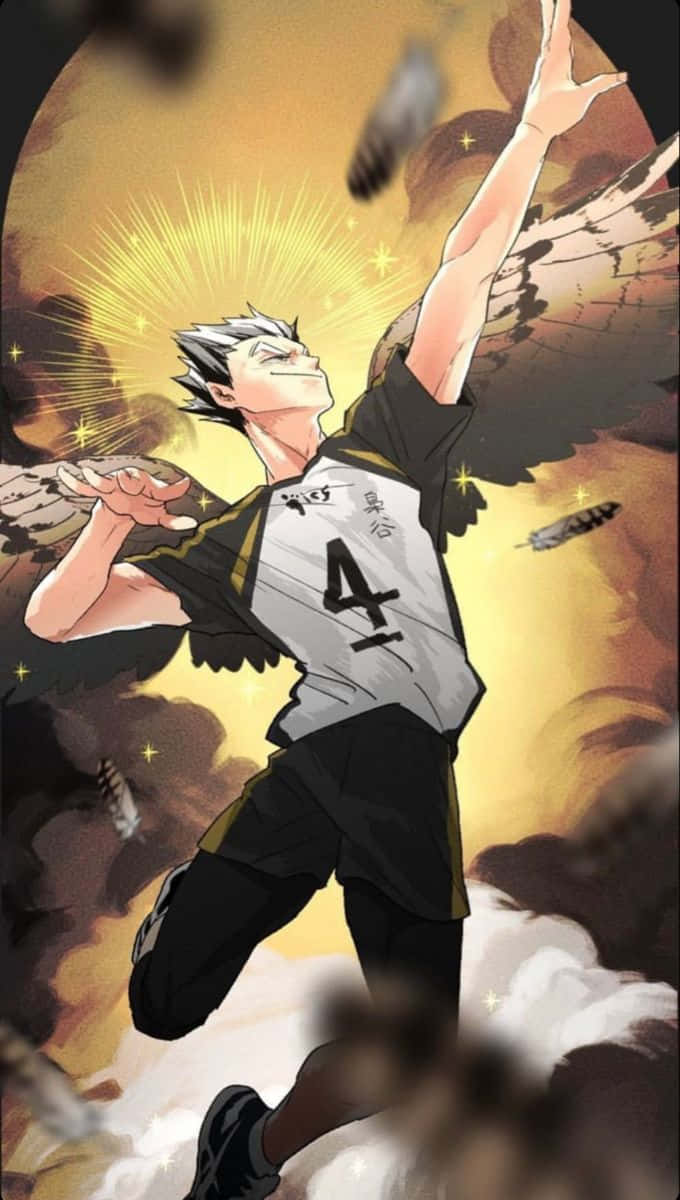 Ktar Bokuto, angel wings, golden sunset sky, SD Phone Wallpaper