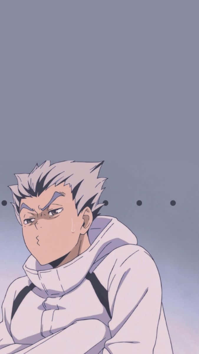 Ktar Bokuto, spiky white hair, determined expression, SD Phone Wallpaper