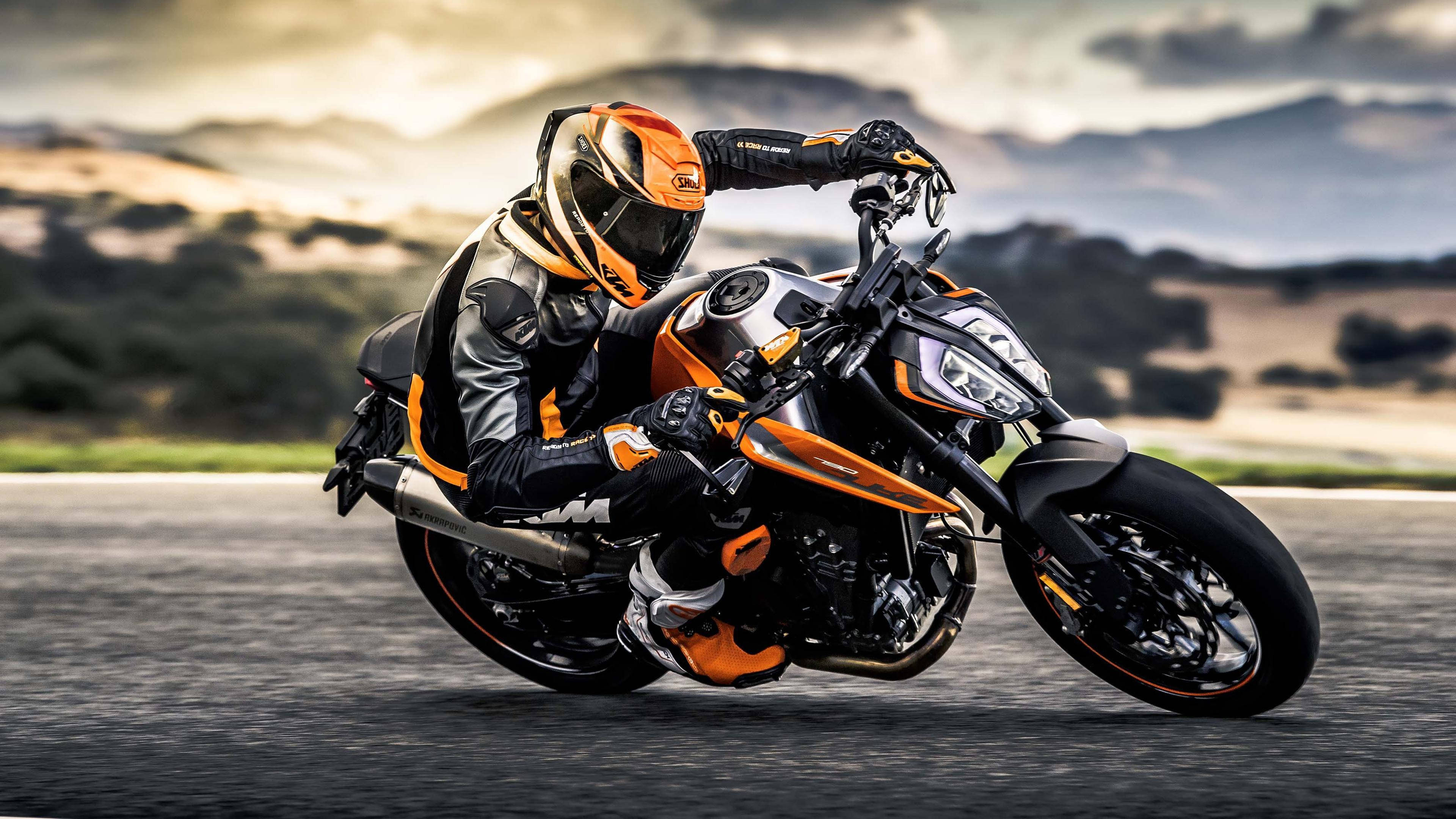 KTM, 4K Exhibition Photo, orange and black motorcycle, 4K Desktop Wallpaper
