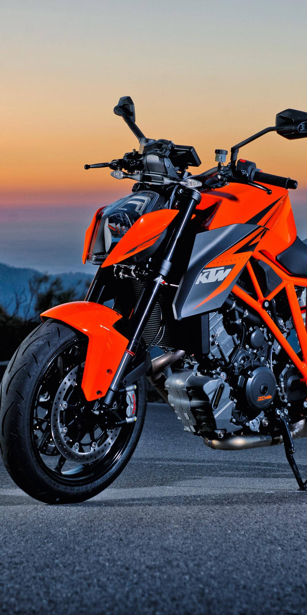 KTM, orange, asphalt, Full HD Phone Wallpaper