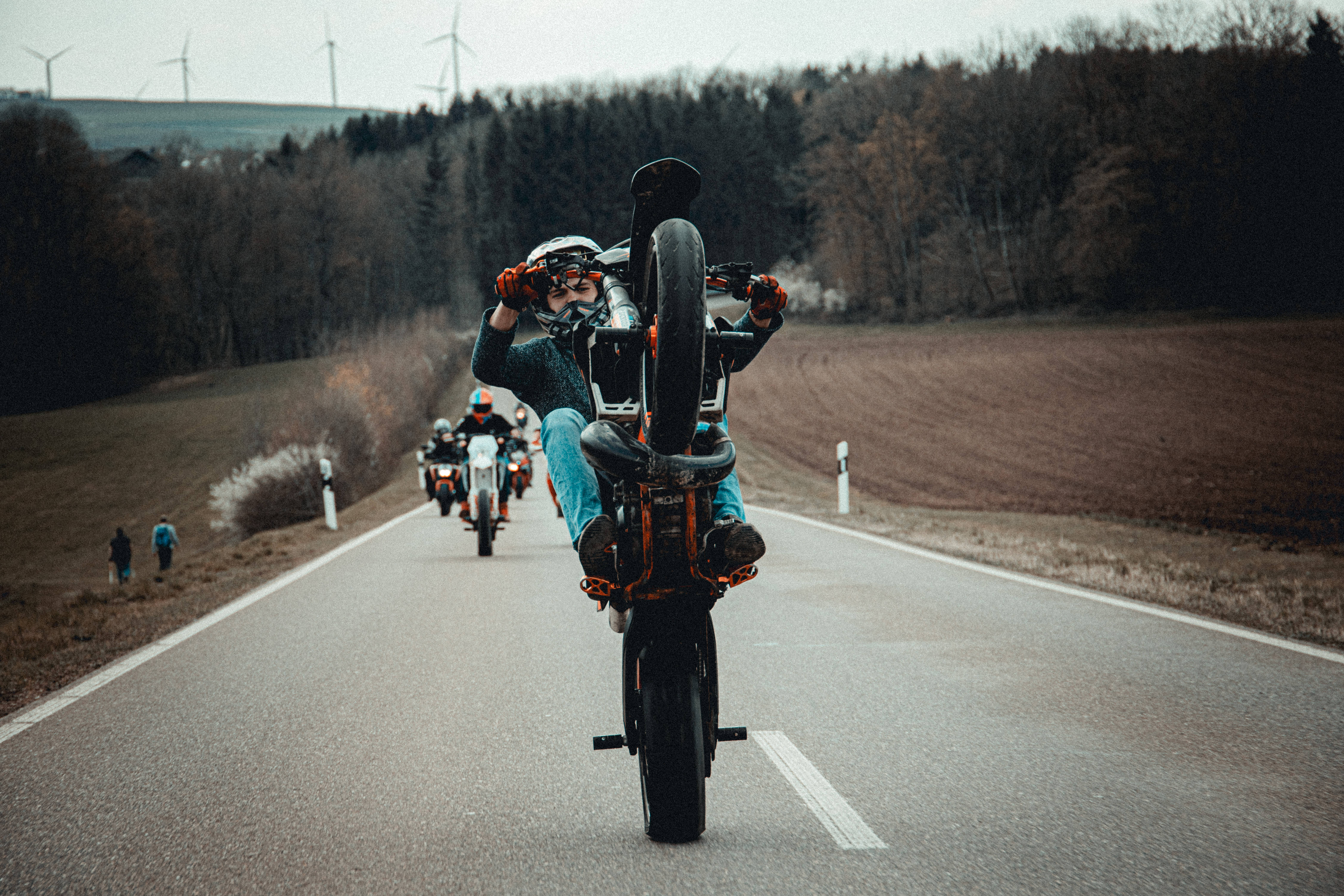KTM Bike, motocross, rural road, 5K Desktop Wallpaper