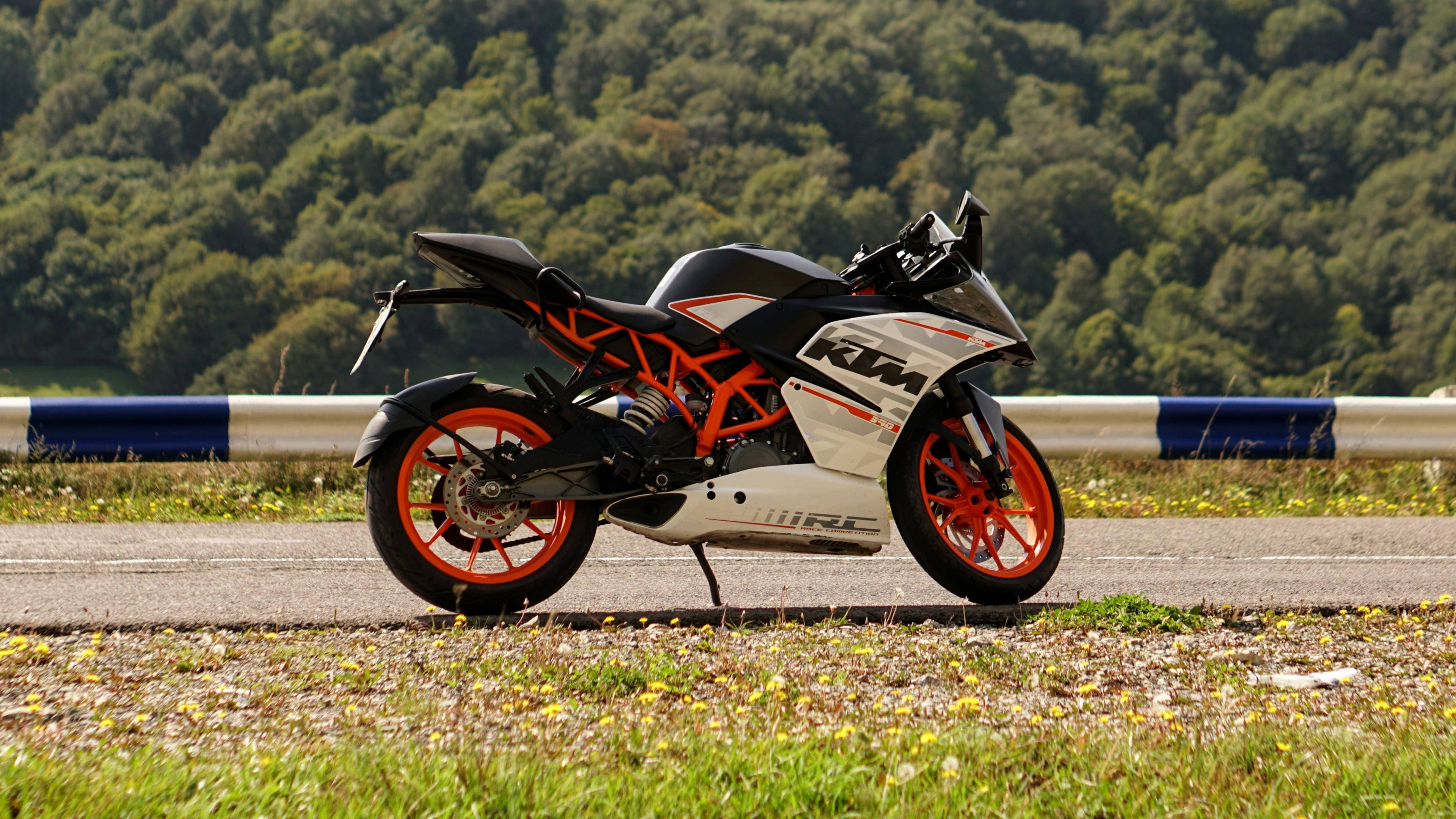 KTM, 4K, black and orange, 4K Desktop Wallpaper