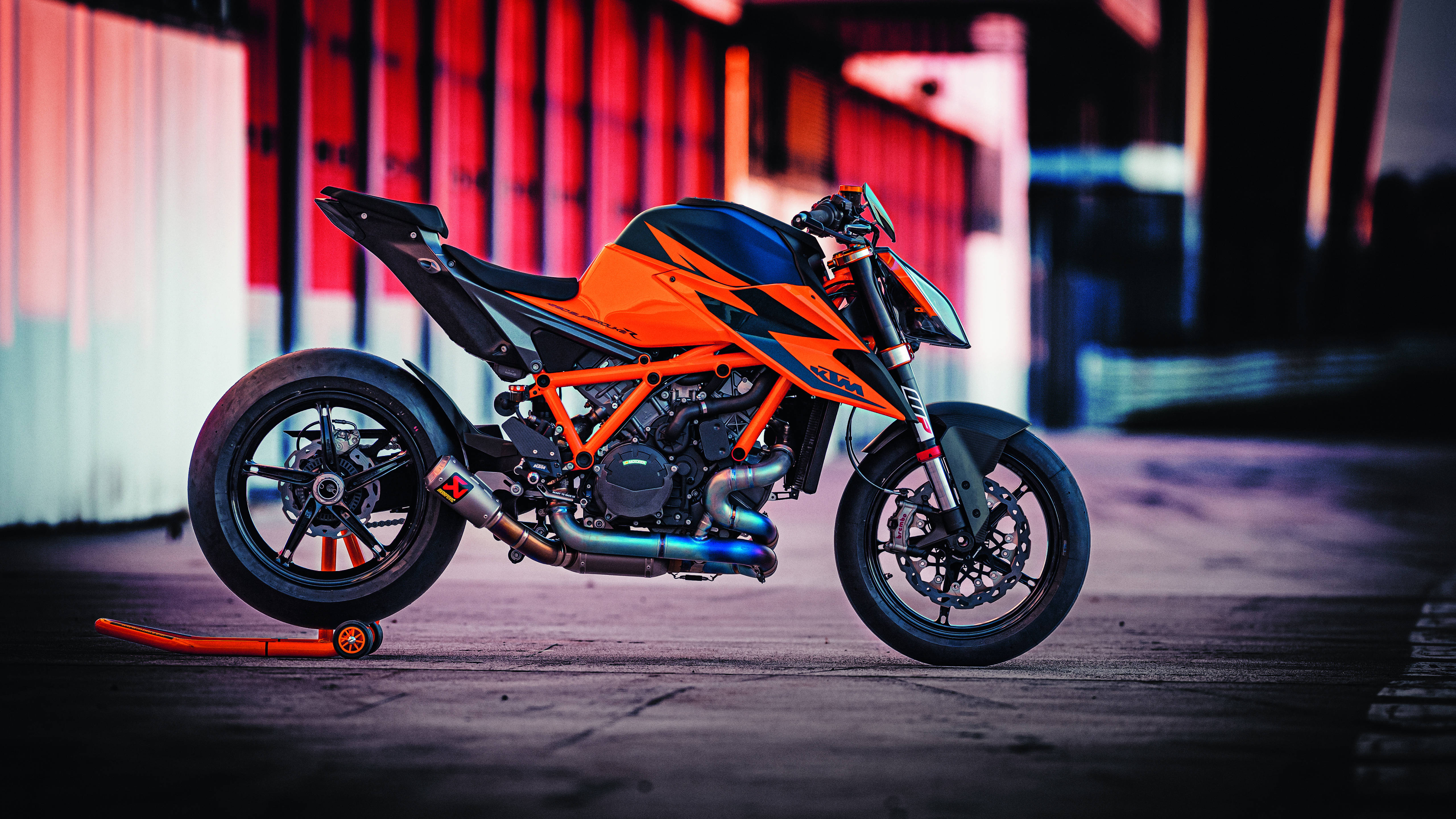 KTM Duke 200, high tank, vibrant orange, 5K Desktop Wallpaper