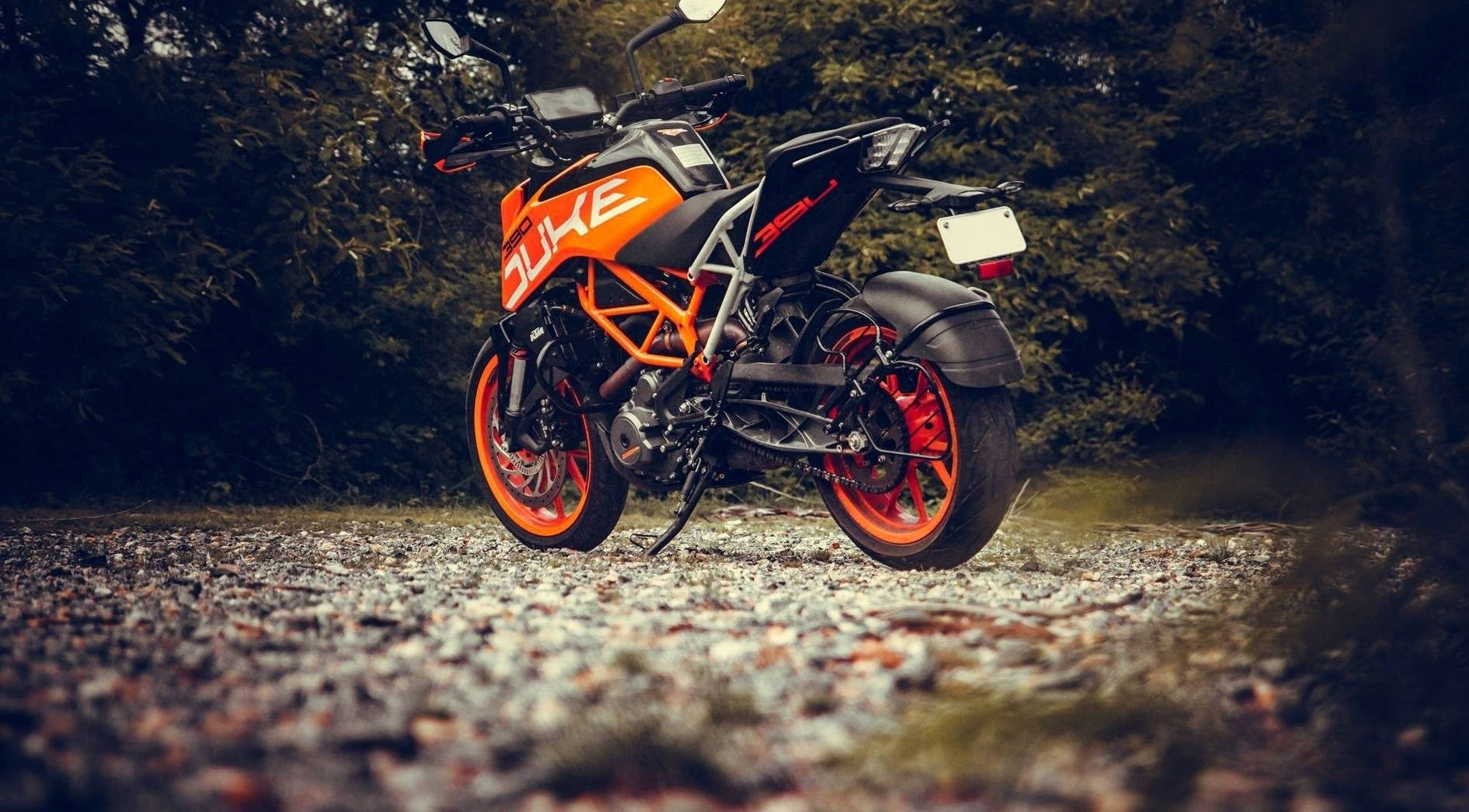 KTM Duke 390, four stroke engine, vibrant orange, HD Desktop Wallpaper