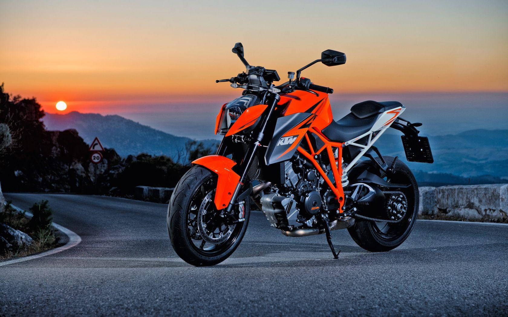 Duke 390, KTM, sunset, HD Desktop Wallpaper