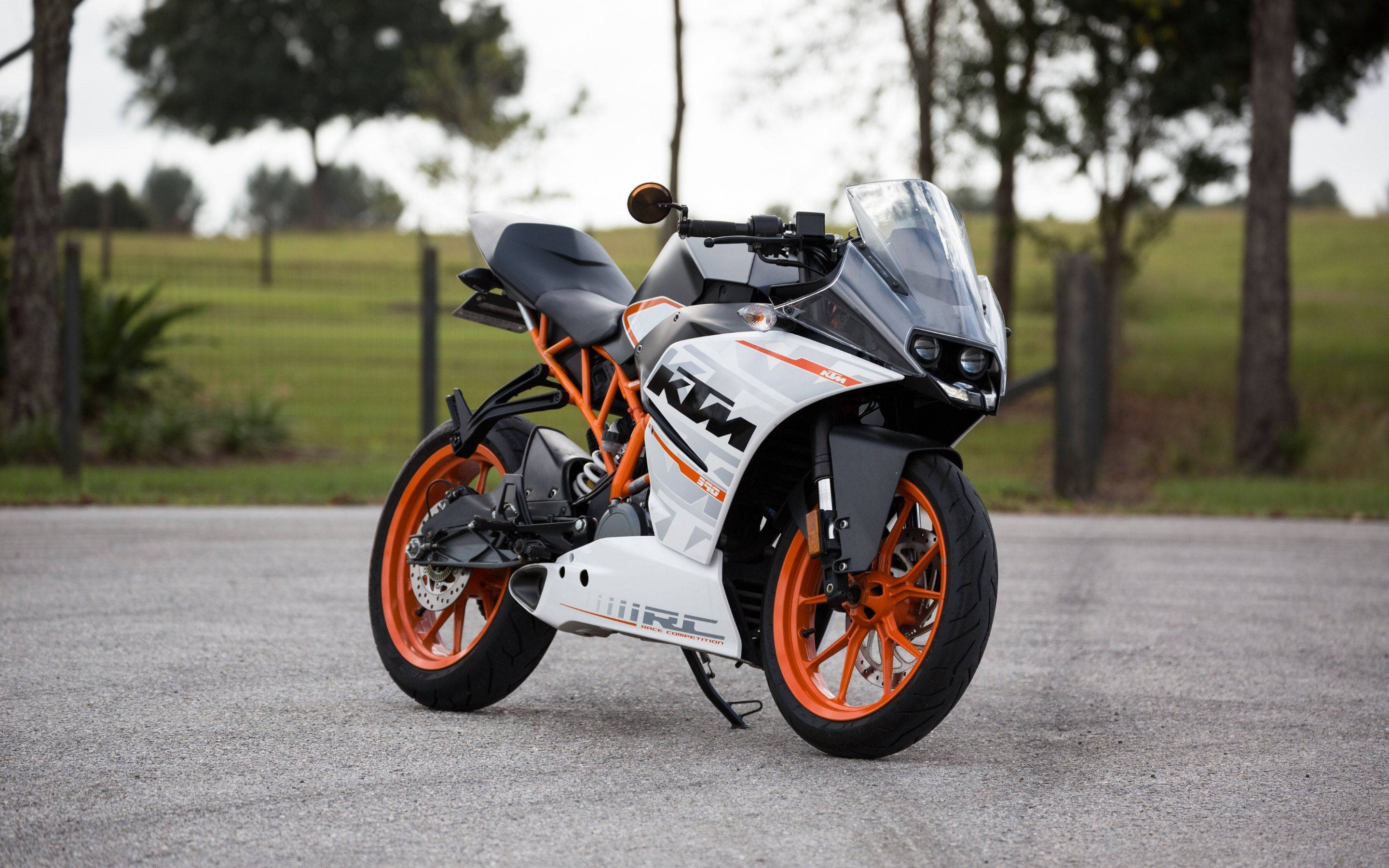 KTM RC, KTM RC 390, white and orange, 2K Desktop Wallpaper