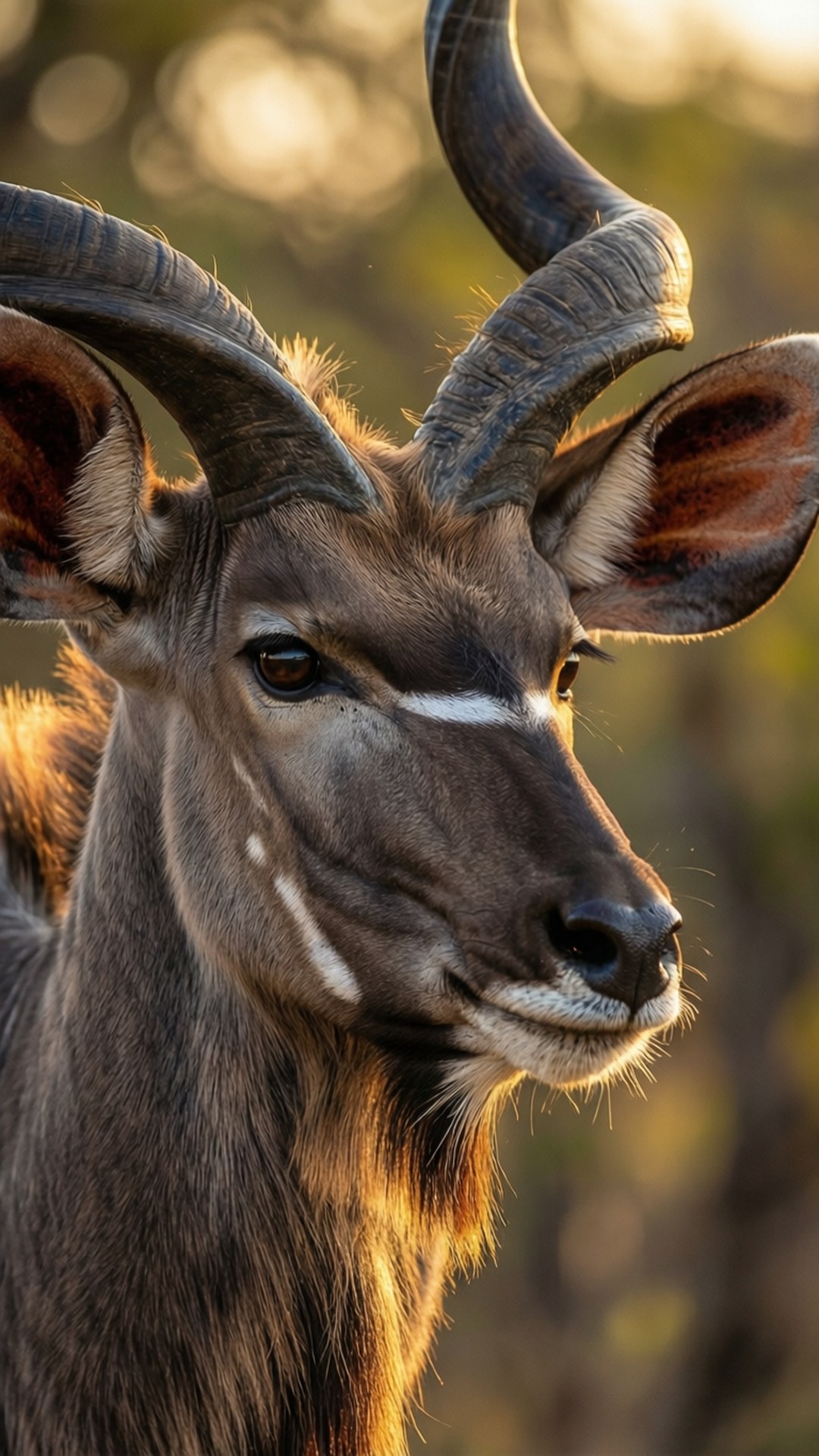 kudu, golden light, face, Full HD Phone Wallpaper