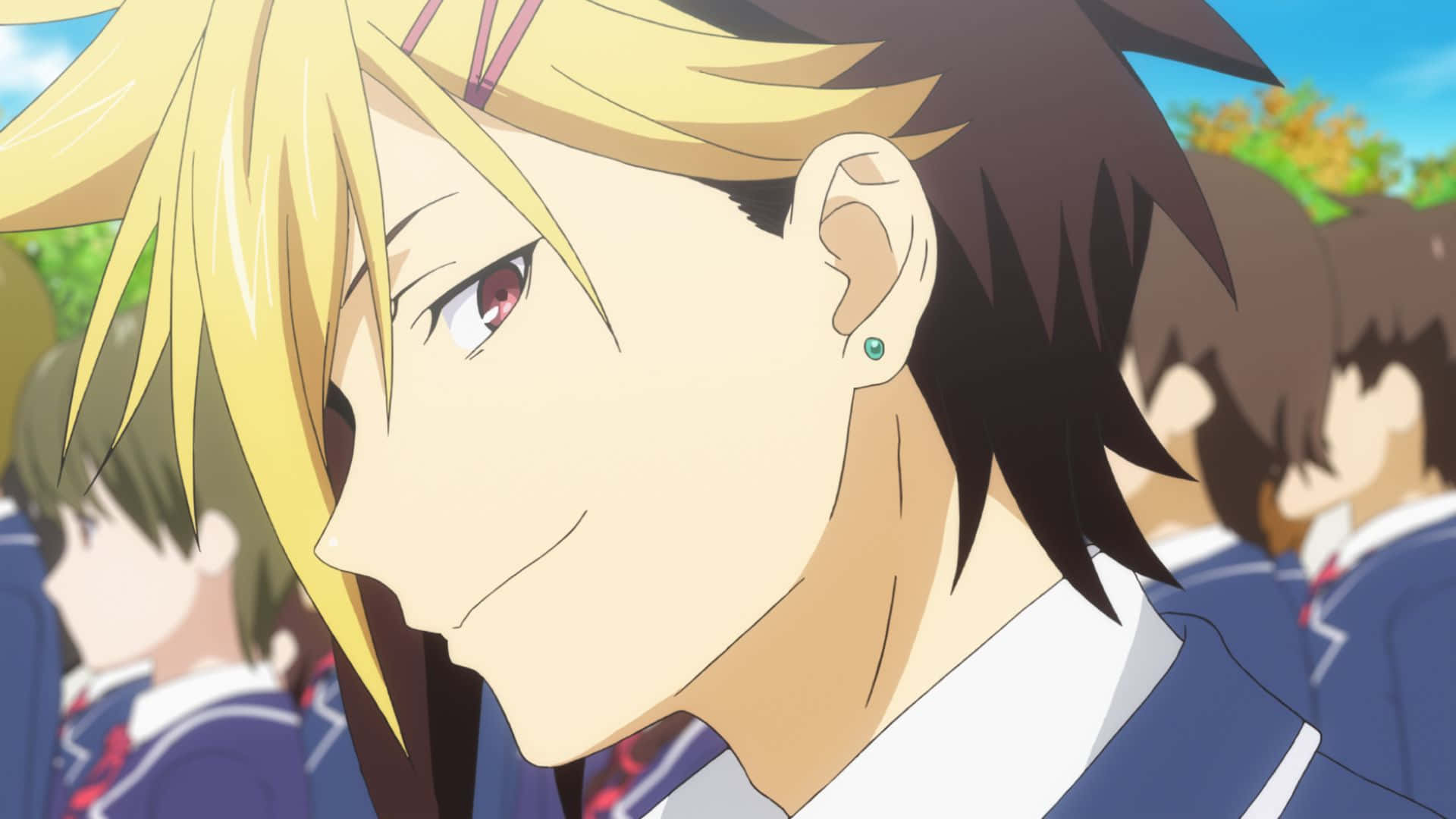 Kuga Terunori, anime portrait, blonde anime boy, Full HD Desktop Wallpaper