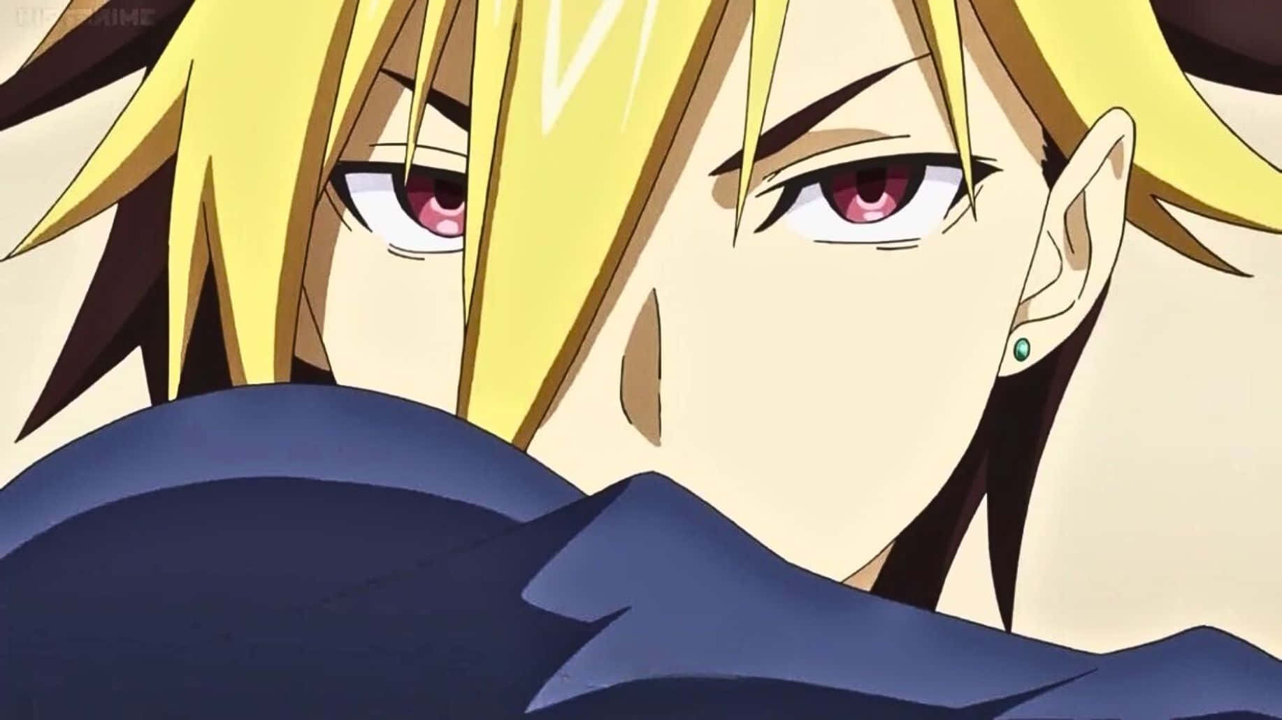 Kuga Terunori, spiky blonde hair, red eyes, HD Desktop Wallpaper