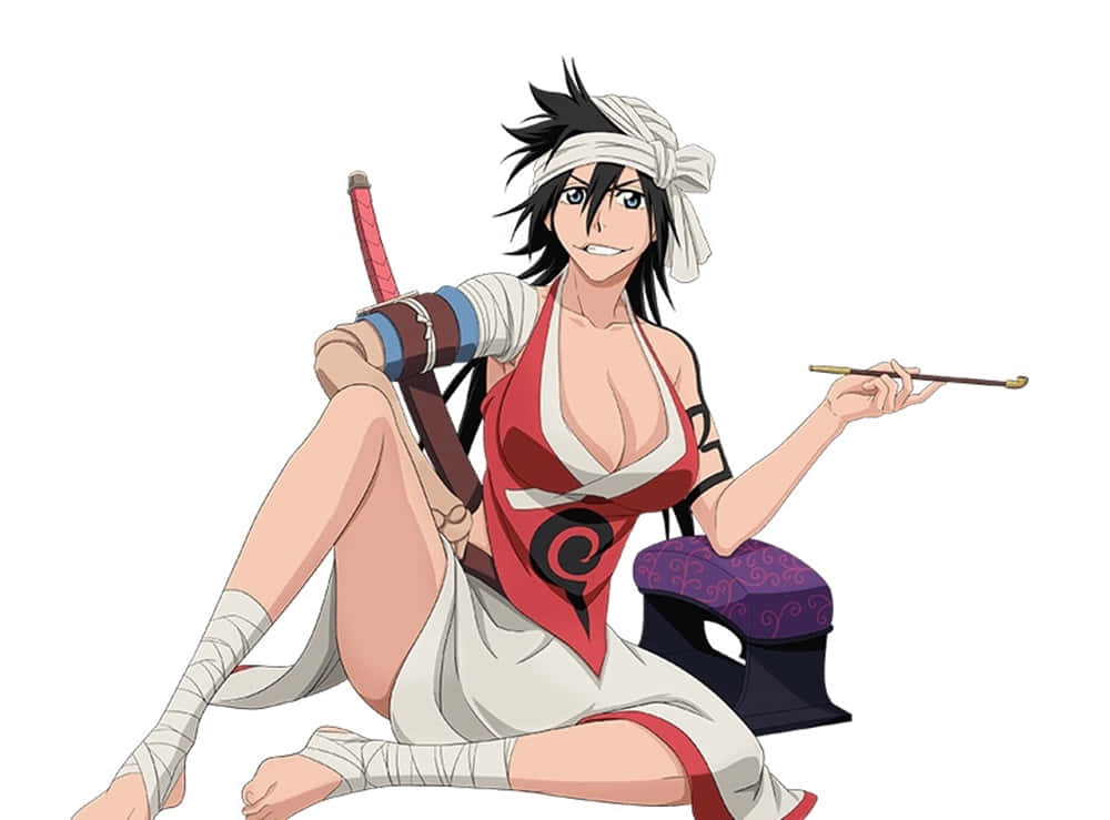 Kukaku Shiba, black hair, white headband, SD Desktop Wallpaper