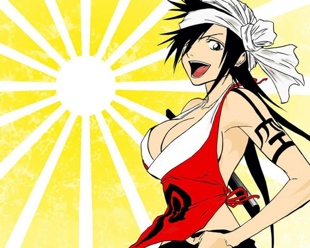 Kukaku Shiba, black hair, white headband, SD Desktop Wallpaper