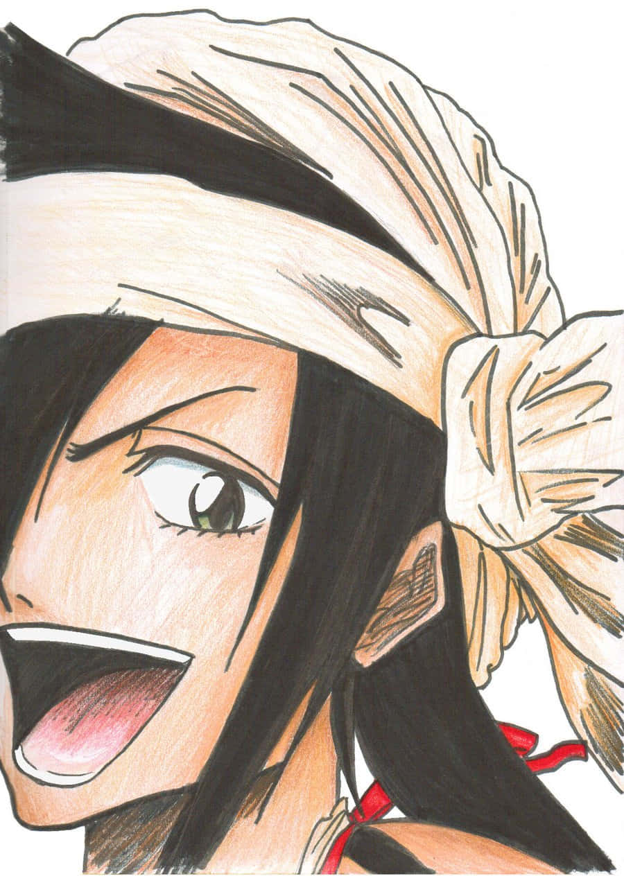 Kukaku Shiba, black hair, white headscarf, SD Phone Wallpaper