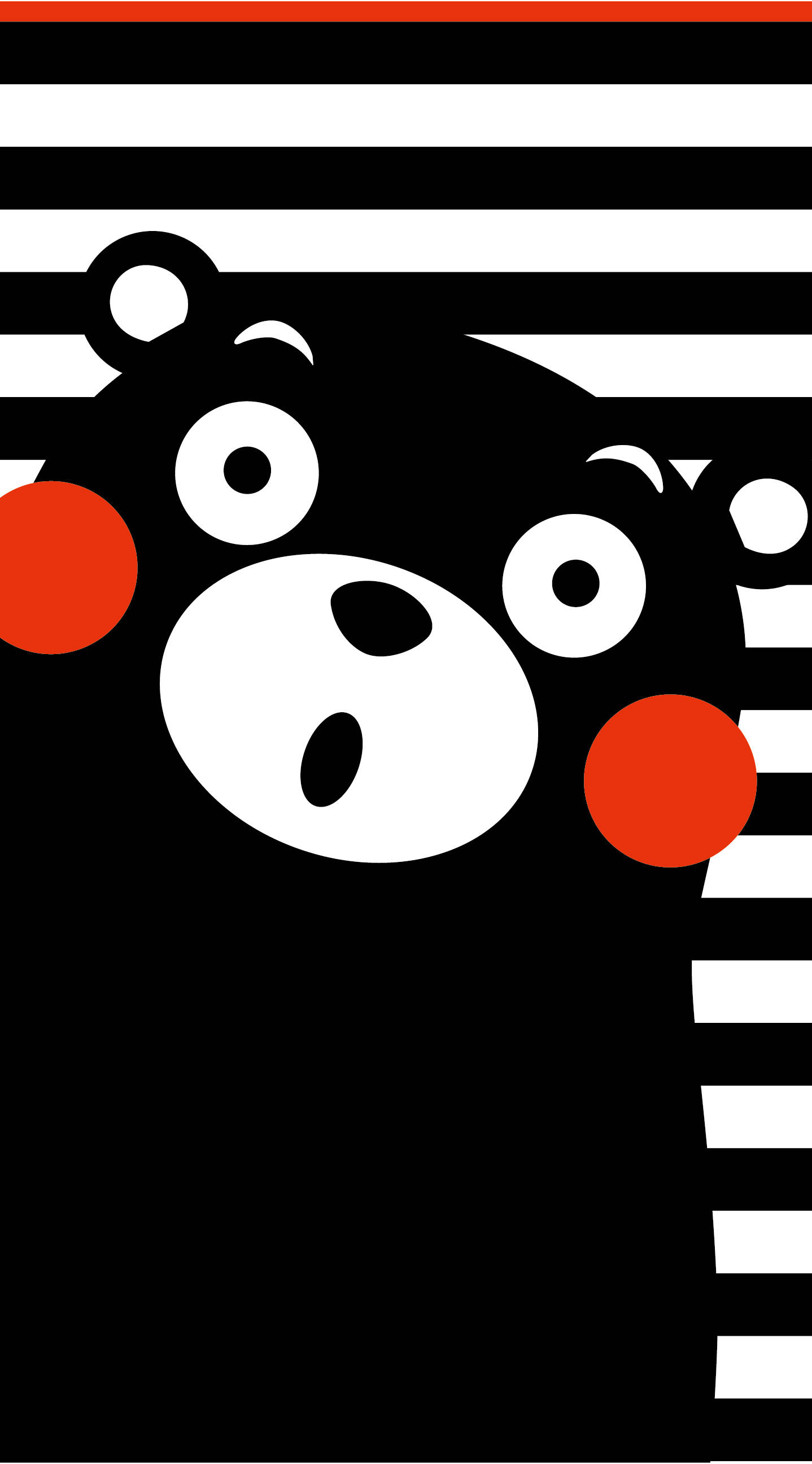 Kumamon, red cheeks, wide eyes, 2K Phone Wallpaper