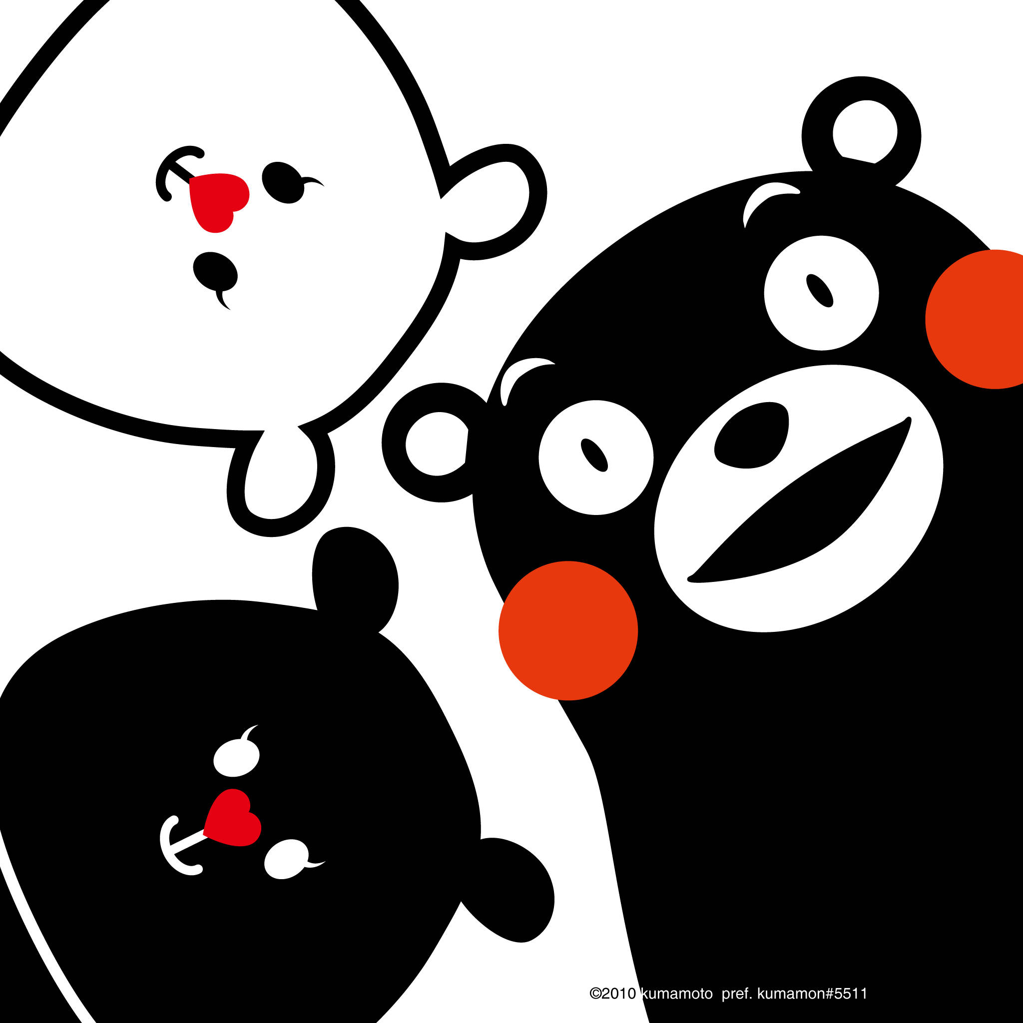 Kumamon, red cheeks, simple black outlines, Full HD Desktop Wallpaper