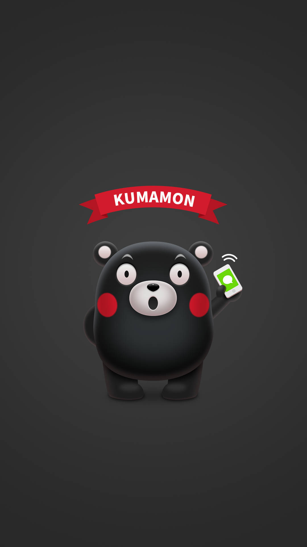 Kumamon, black bear mascot, red cheeks, Full HD Phone Wallpaper