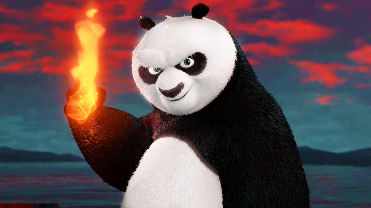 Kung Fu Panda 2, fire, red and blue sunset sky, HD Desktop Wallpaper