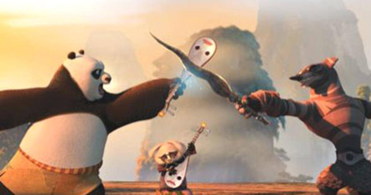 Kung Fu Panda 2, panda warrior, fox-like villain, SD Desktop Wallpaper