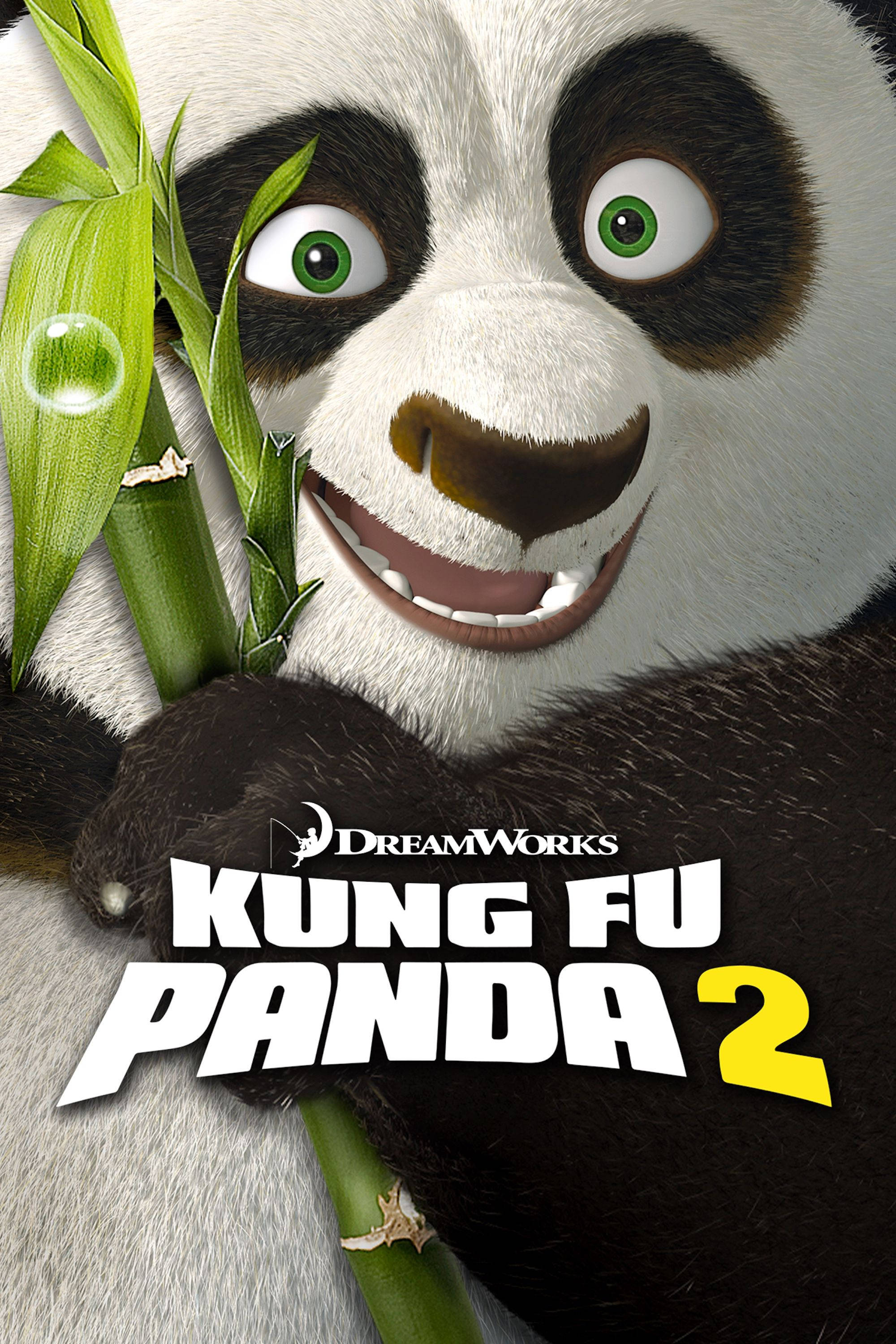 Kung Fu Panda 2, bamboo, green eyes, 2K Phone Wallpaper
