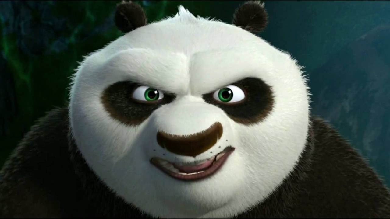 Kung Fu Panda 2, cartoon panda, green eyes, HD Desktop Wallpaper