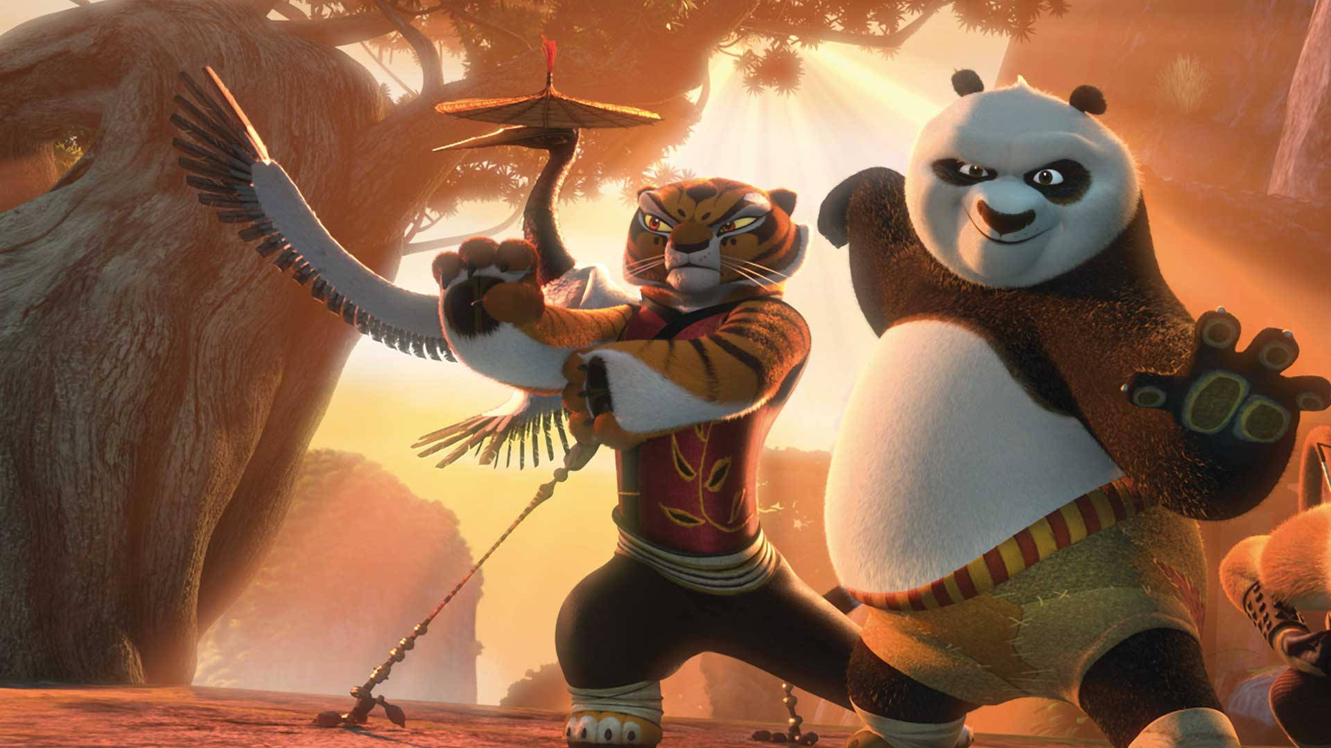 Kung Fu Panda 2, tiger, panda, Full HD Desktop Wallpaper