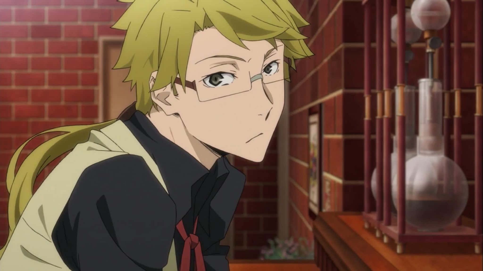 Kunikida, blonde-haired anime boy, glasses, Full HD Desktop Wallpaper
