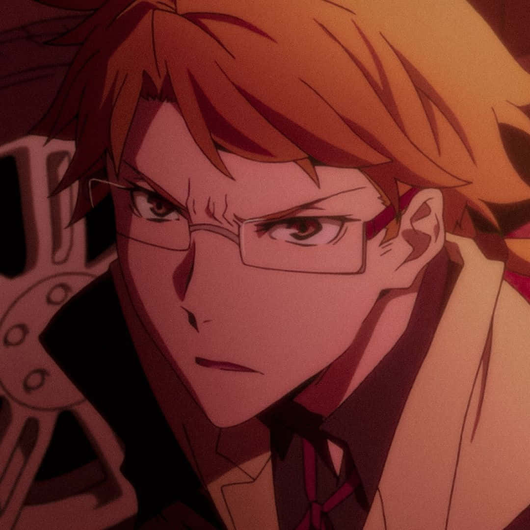 Kunikida, fiery orange hair, glasses, SD Desktop Wallpaper