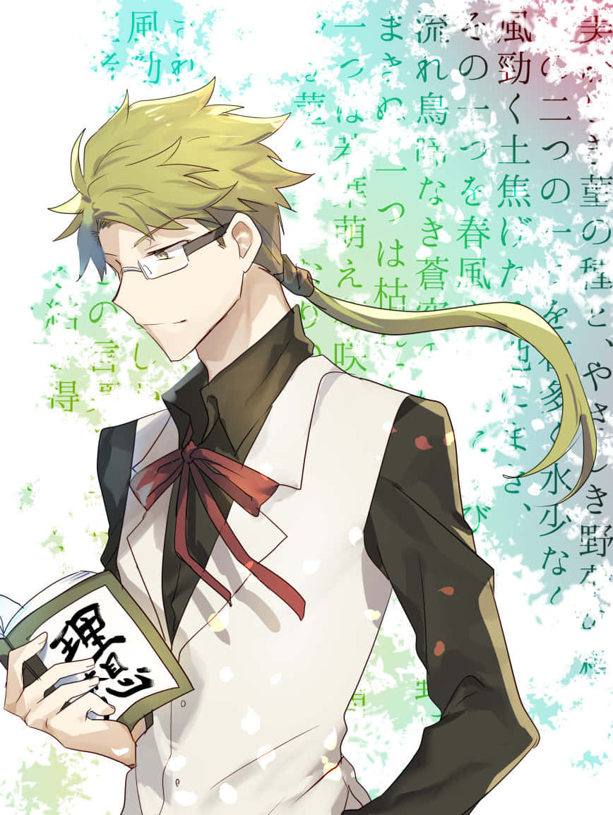 Kunikida, spiky blonde hair, glasses, SD Phone Wallpaper