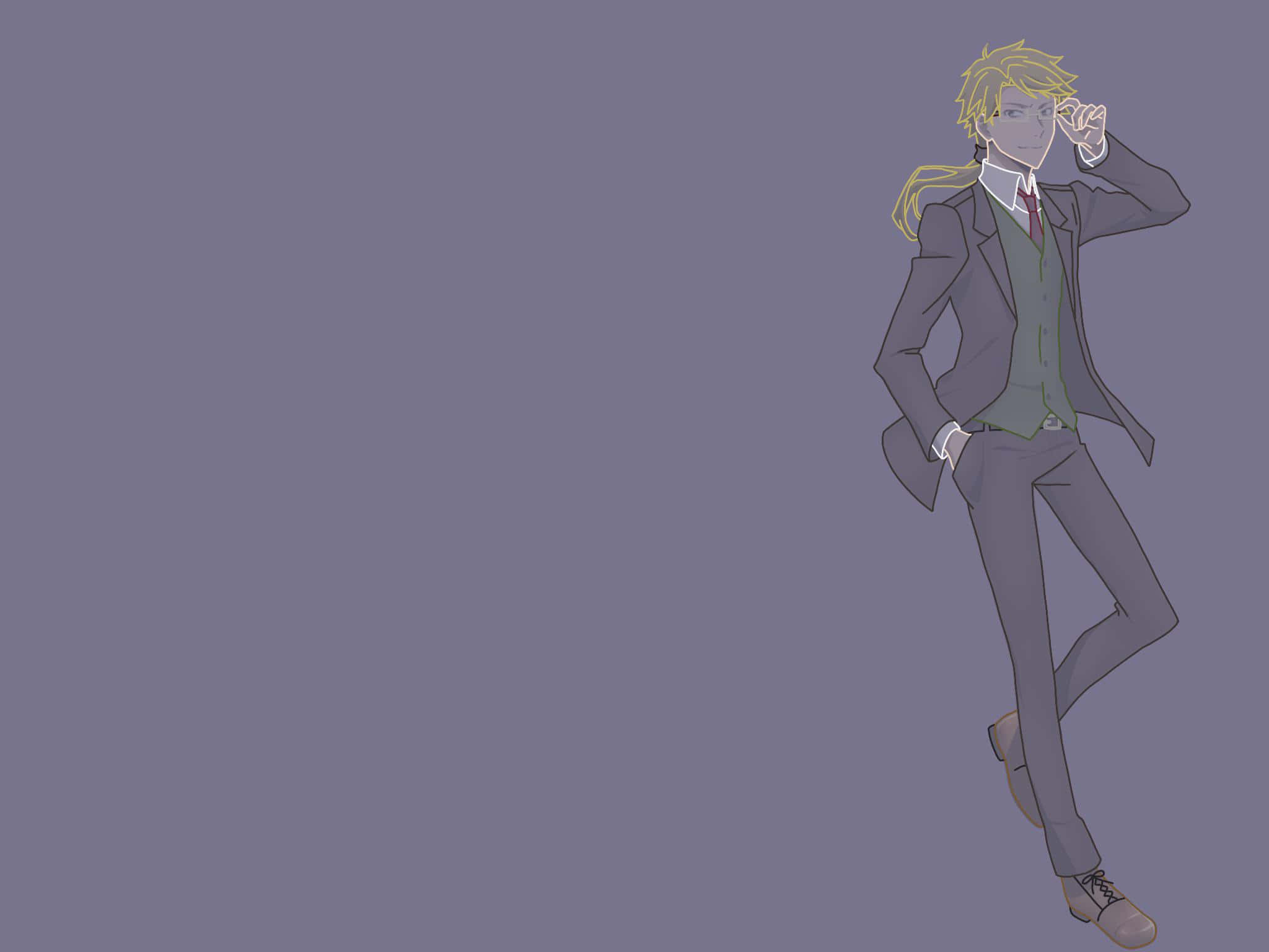 Kunikida, blonde hair, grey suit, Full HD Desktop Wallpaper