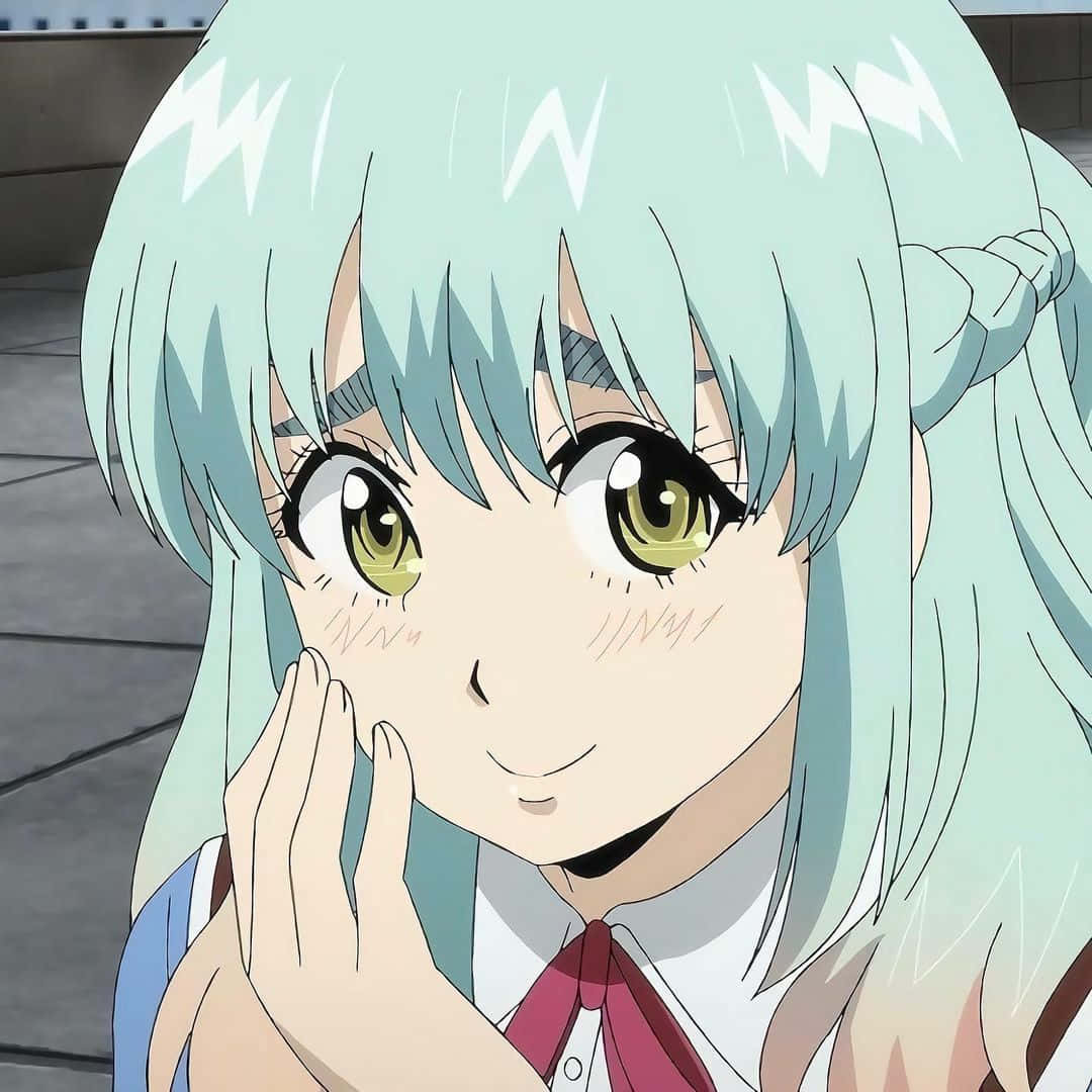 Kuon Shinzaki, mint green hair, golden eyes, SD Desktop Wallpaper