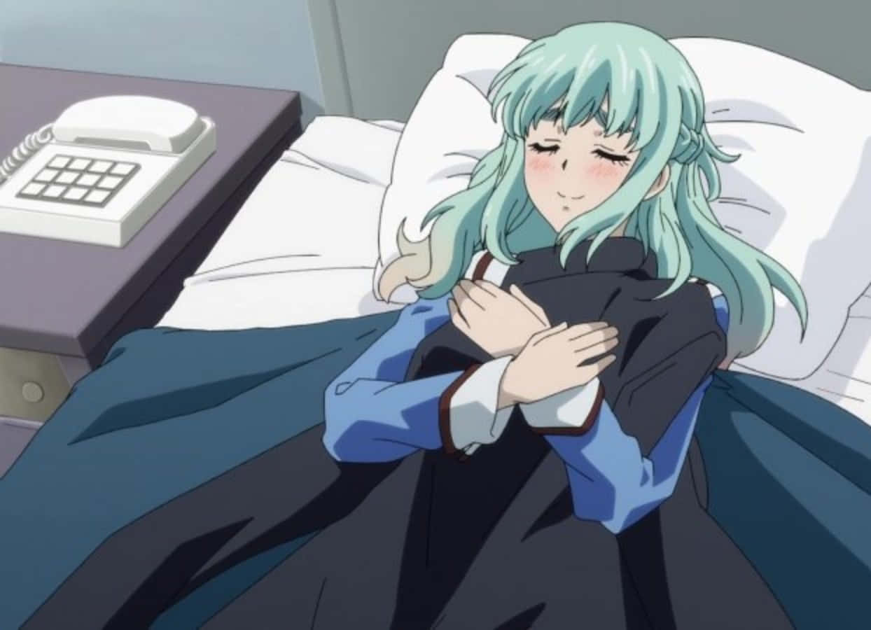 Kuon Shinzaki, teal-haired anime girl, dark robe, SD Desktop Wallpaper