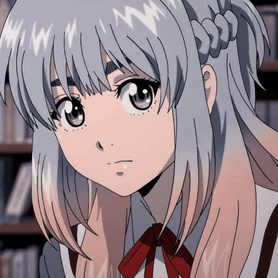Kuon Shinzaki, silver hair, red bow, SD Desktop Wallpaper