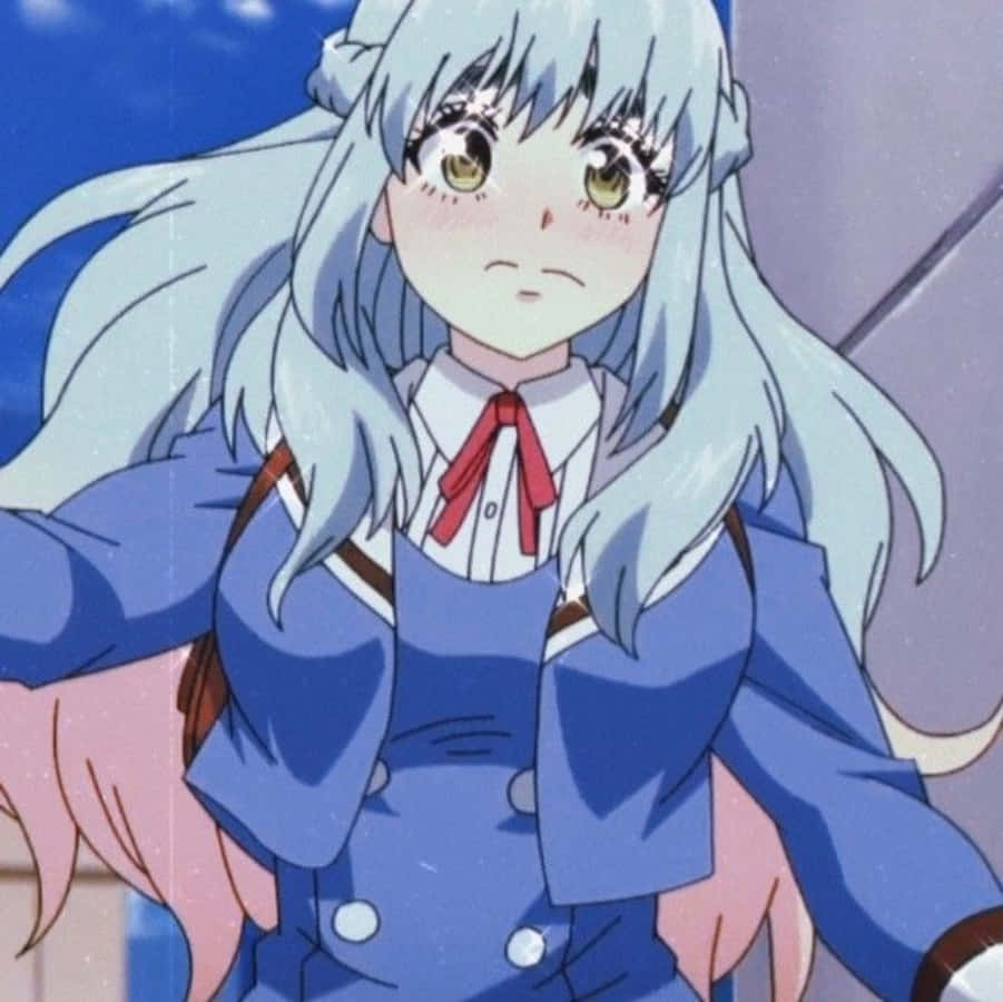 Kuon Shinzaki, light blue hair, golden eyes, SD Desktop Wallpaper