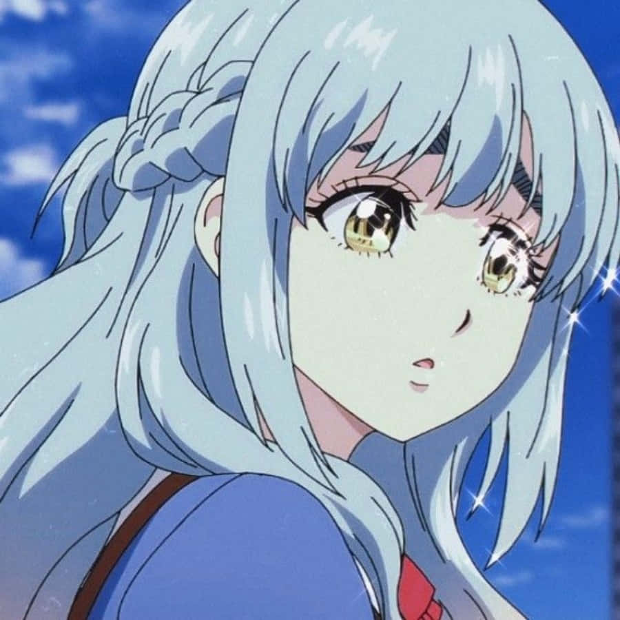 Kuon Shinzaki, light blue braided hair, golden eyes, SD Desktop Wallpaper
